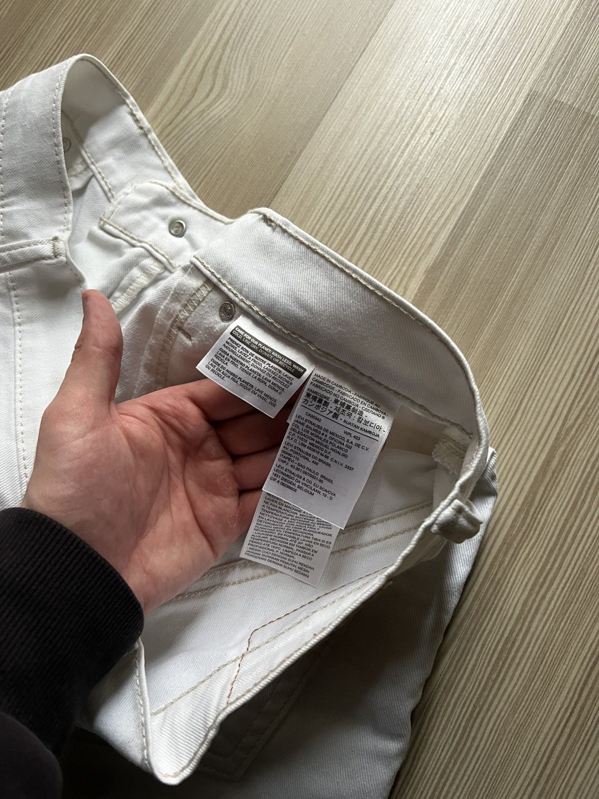 Levi's CRAZY WHITE LEVIS 569 SHORTS Y2K OLDMONEY Size US 34 / EU 50 - 5 Thumbnail