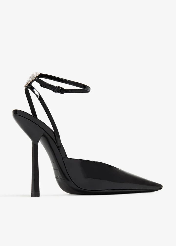Saint Laurent Paris oc11z1225 763377 Anouk Pumps in Patent Leather in Black Size US 8.5 / IT 38.5 - 3 Thumbnail