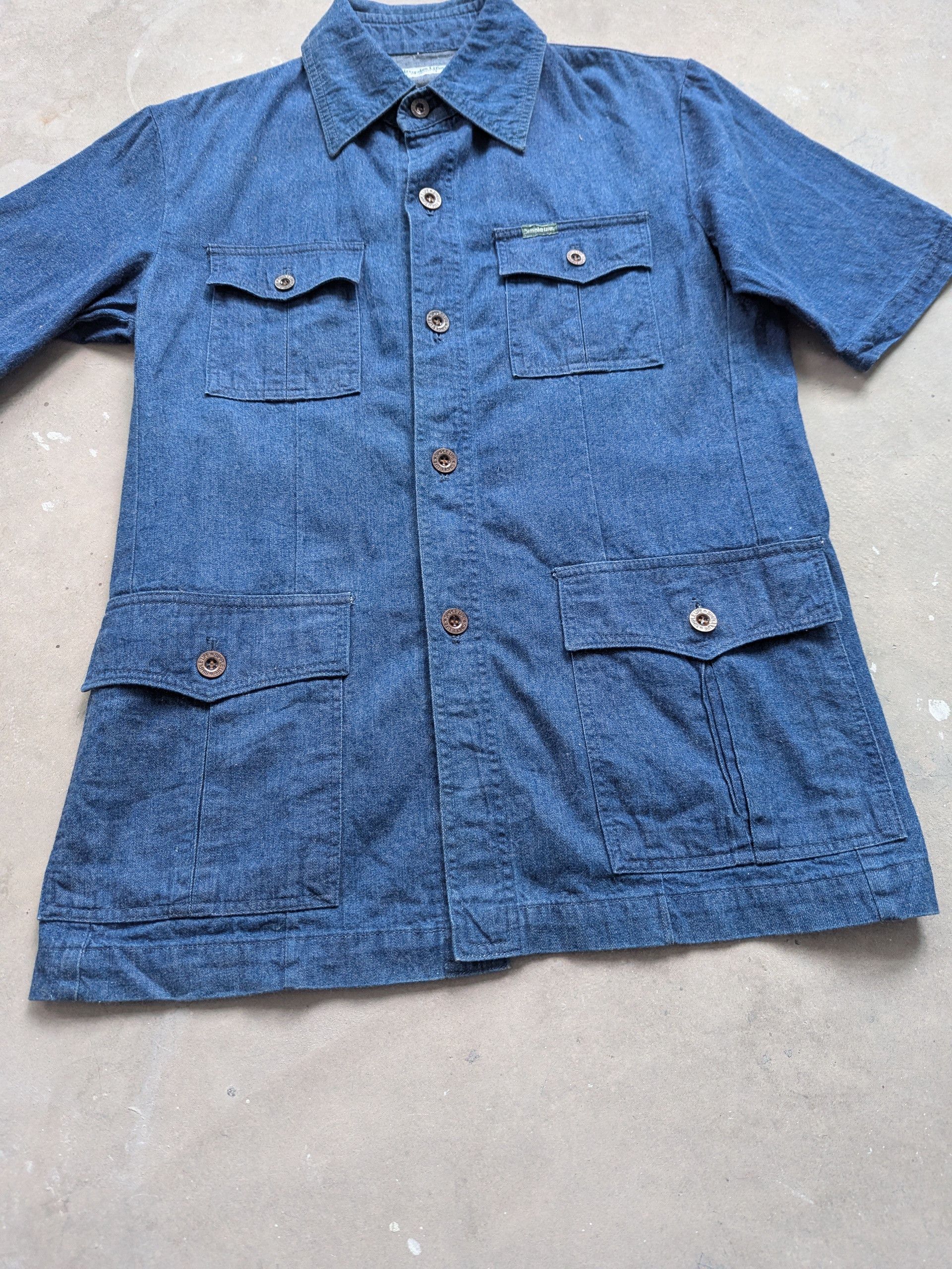 Japanese Brand × Vintage Vintage Simple Life Denim Shirt Button Up Size M / US 6-8 / IT 42-44 - 6 Thumbnail