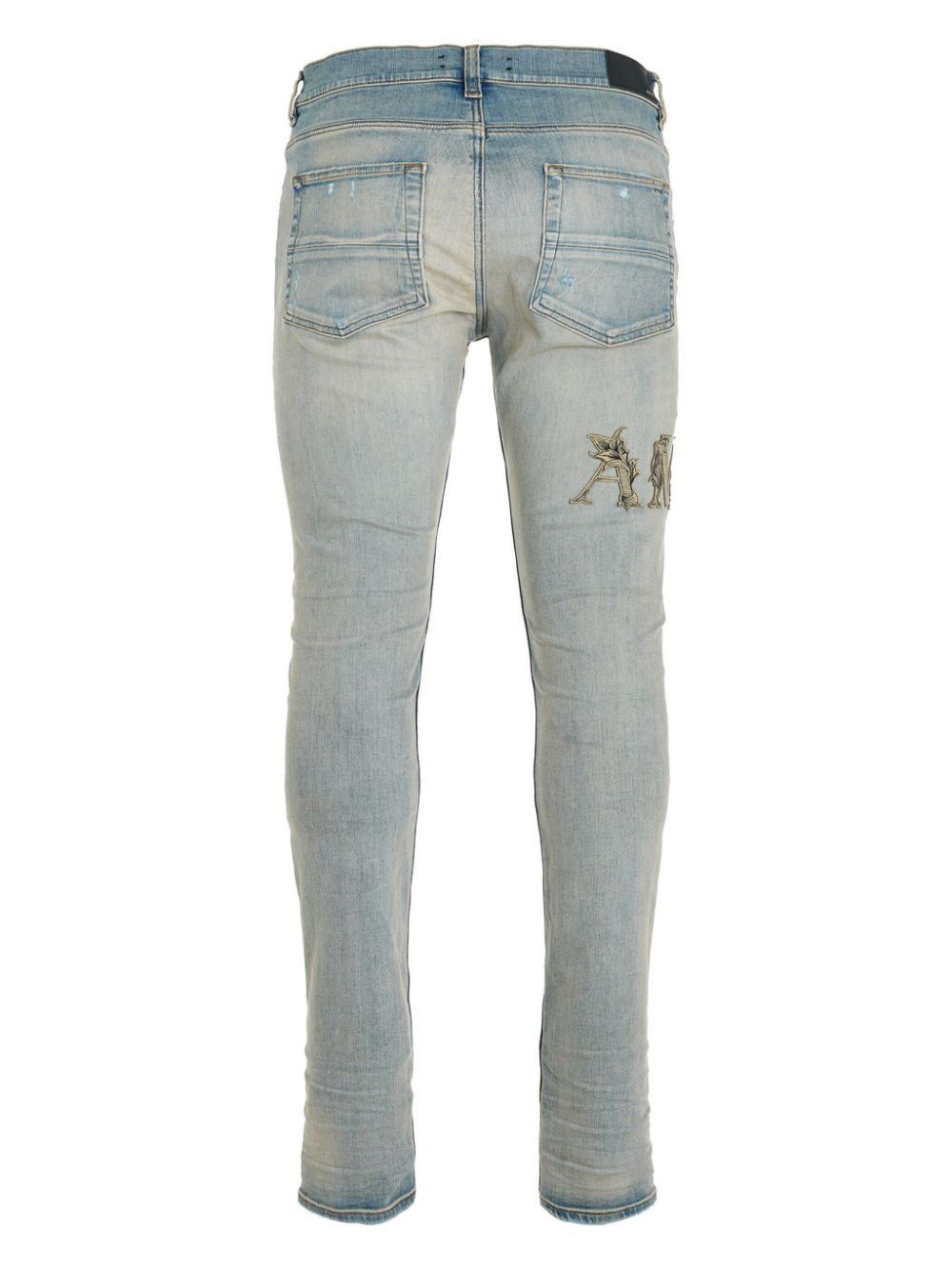 Amiri o1s1wg110525 Baroque-Logo Jeans in Blue Size US 34 / EU 50 - 2 Thumbnail