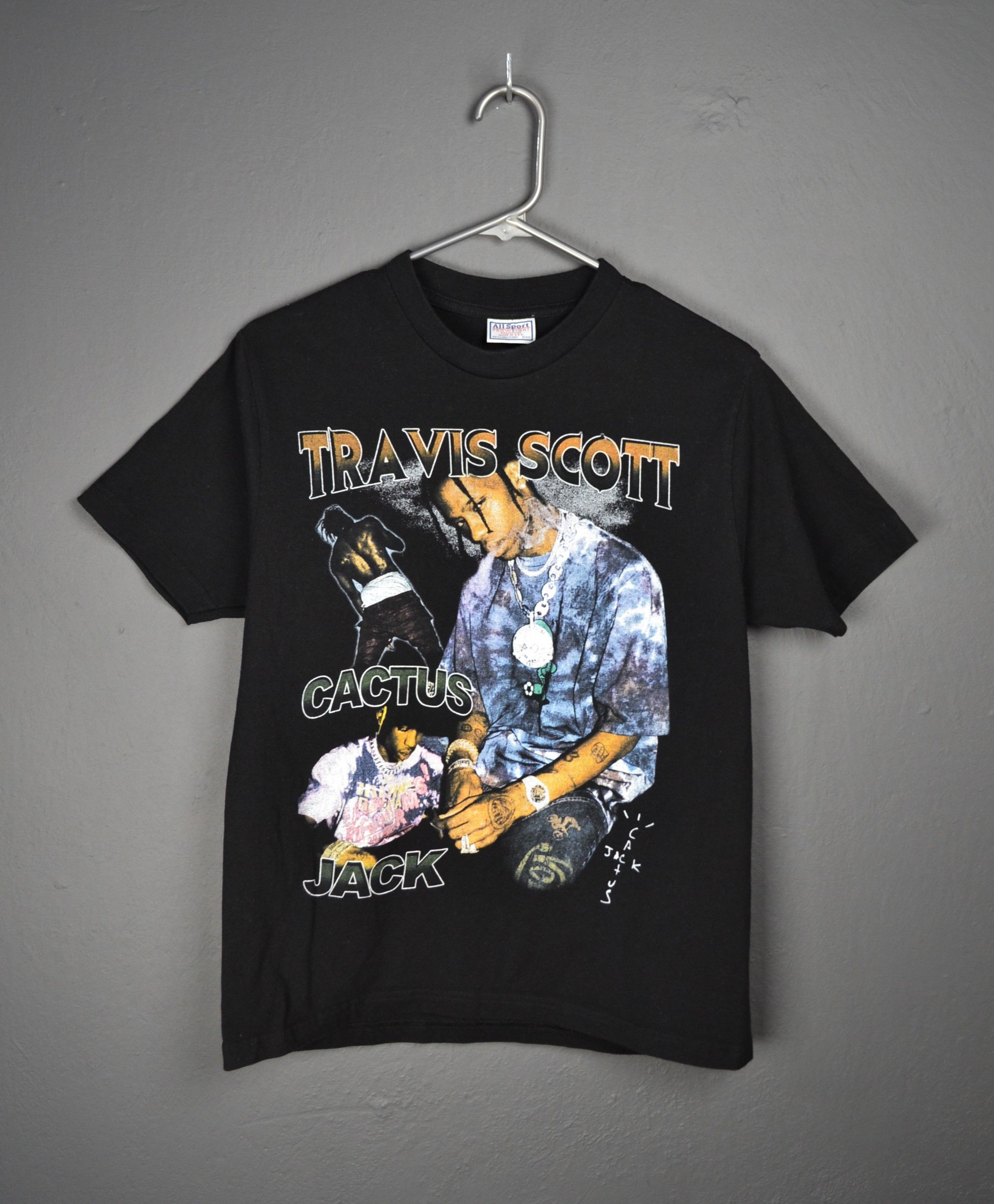 Band Tees Travis Scott Cactus Jack S 42 Black Cotton Allsports T-shirt Size US XS / EU 42 / 0 - 1 Thumbnail