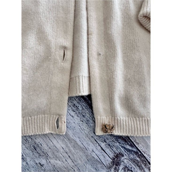 Vintage Vintage BERK 100% Cashmere Cream Knit Button-Up Cardigan Size L / US 10 / IT 46 - 5 Thumbnail