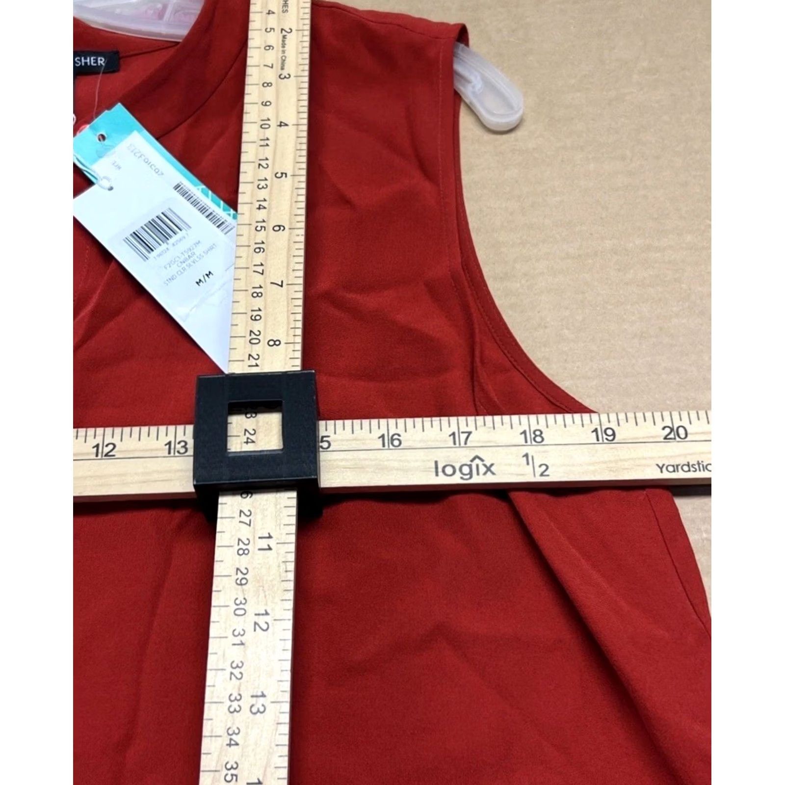 Eileen Fisher VINTAGE? No. Eileen Fisher Silk Blouse Tunic Red Sleeveless Button Front NWT Medium Longline Size L / US 10 / IT 46 - 7 Thumbnail