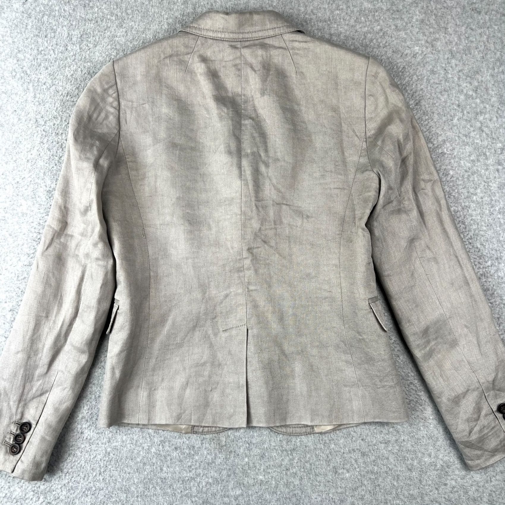 J.Crew J Crew Blazer Jacket Womens 0 Beige 100% Linen Schoolboy Sport Coat READ Size XS / US 0-2 / IT 36-38 - 2 Thumbnail