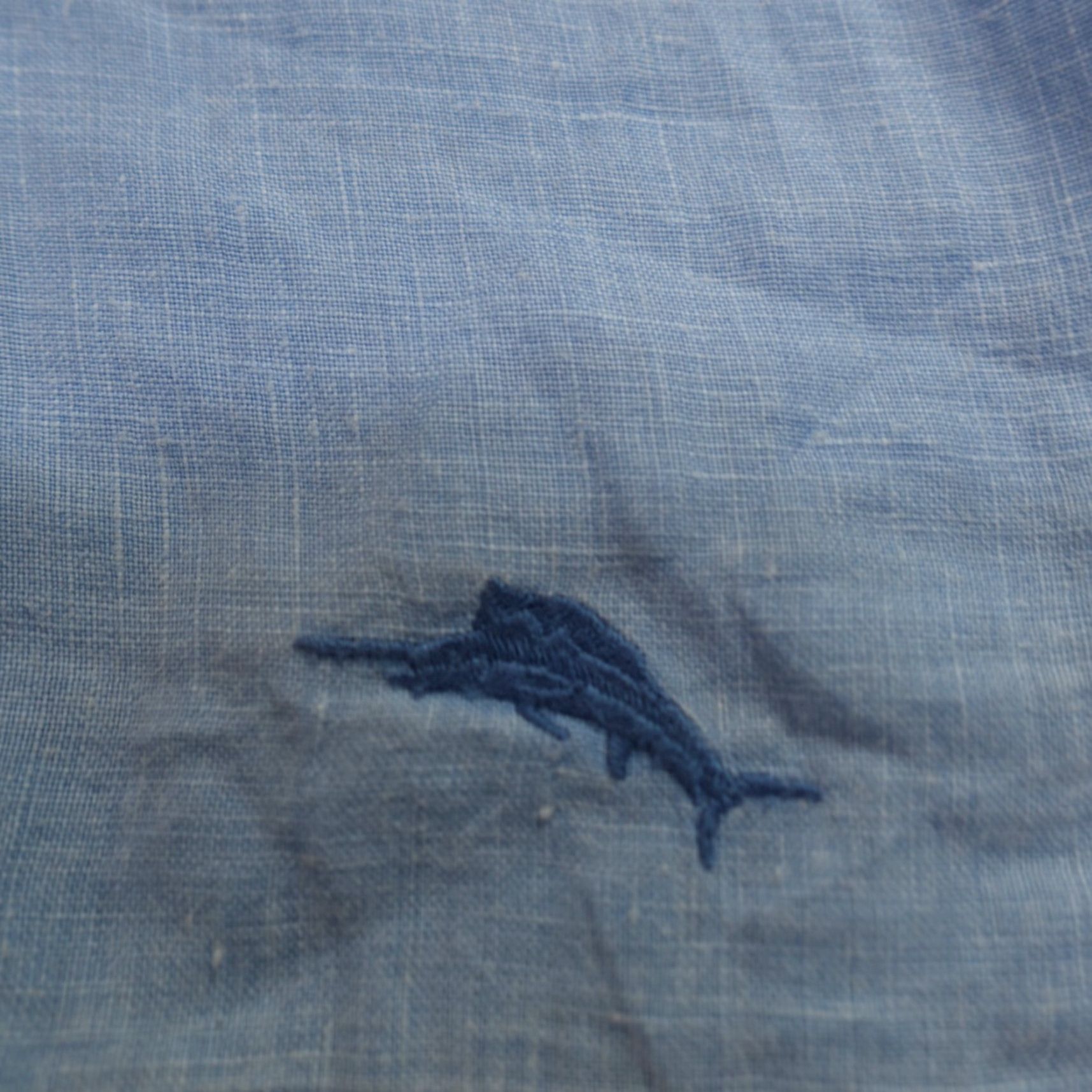 Tommy Bahama Tommy Bahama Shirt Blue Solid 2XL Linen Short Sleeve Button-Up Collared Men Size US XXL / EU 58 / 5 - 2 Thumbnail