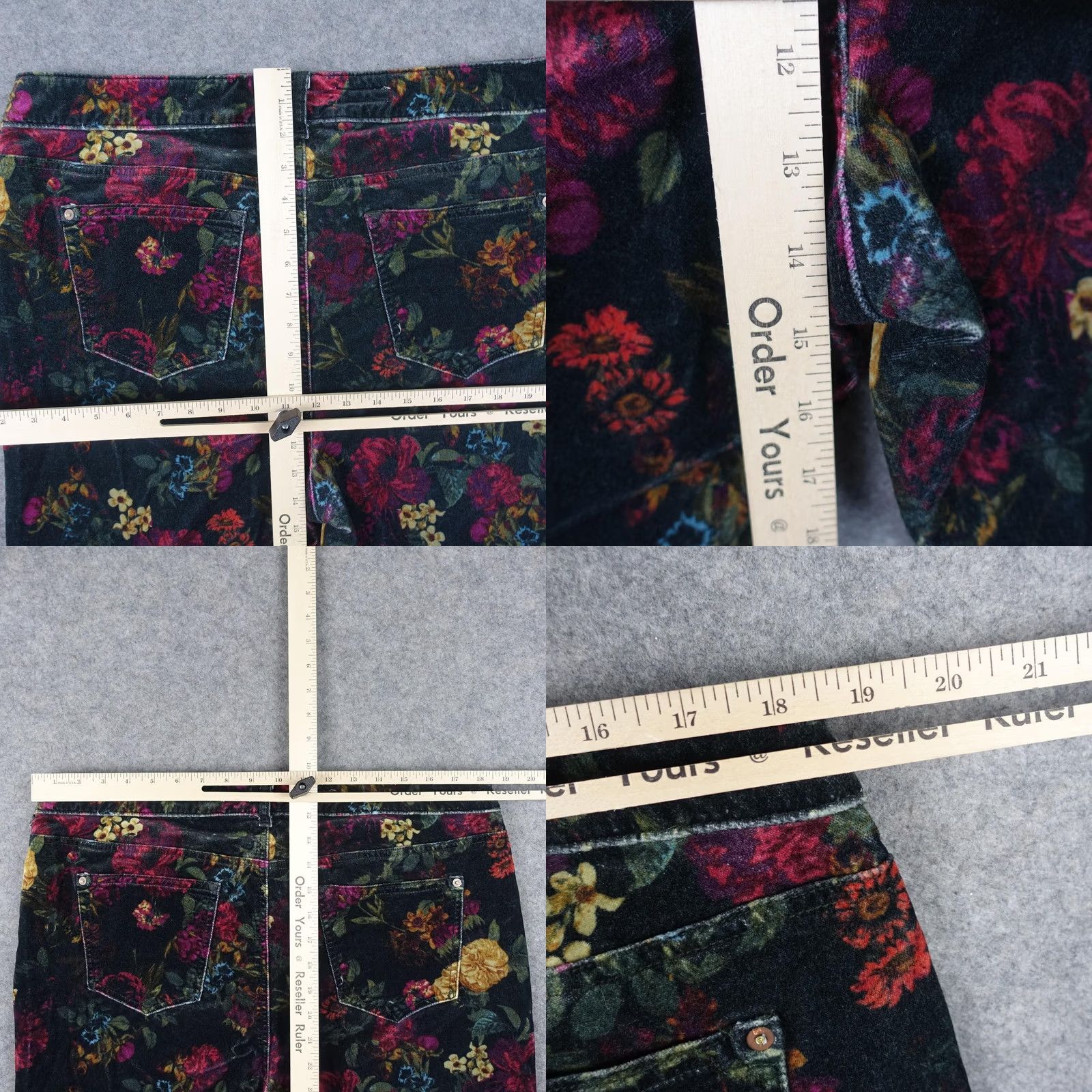 Vintage VINTAGE Pilcro Pants Womens 16W Black Floral Velour Velvet Tapered Cropped? Size 38" / US 16 / IT 52 - 9 Thumbnail