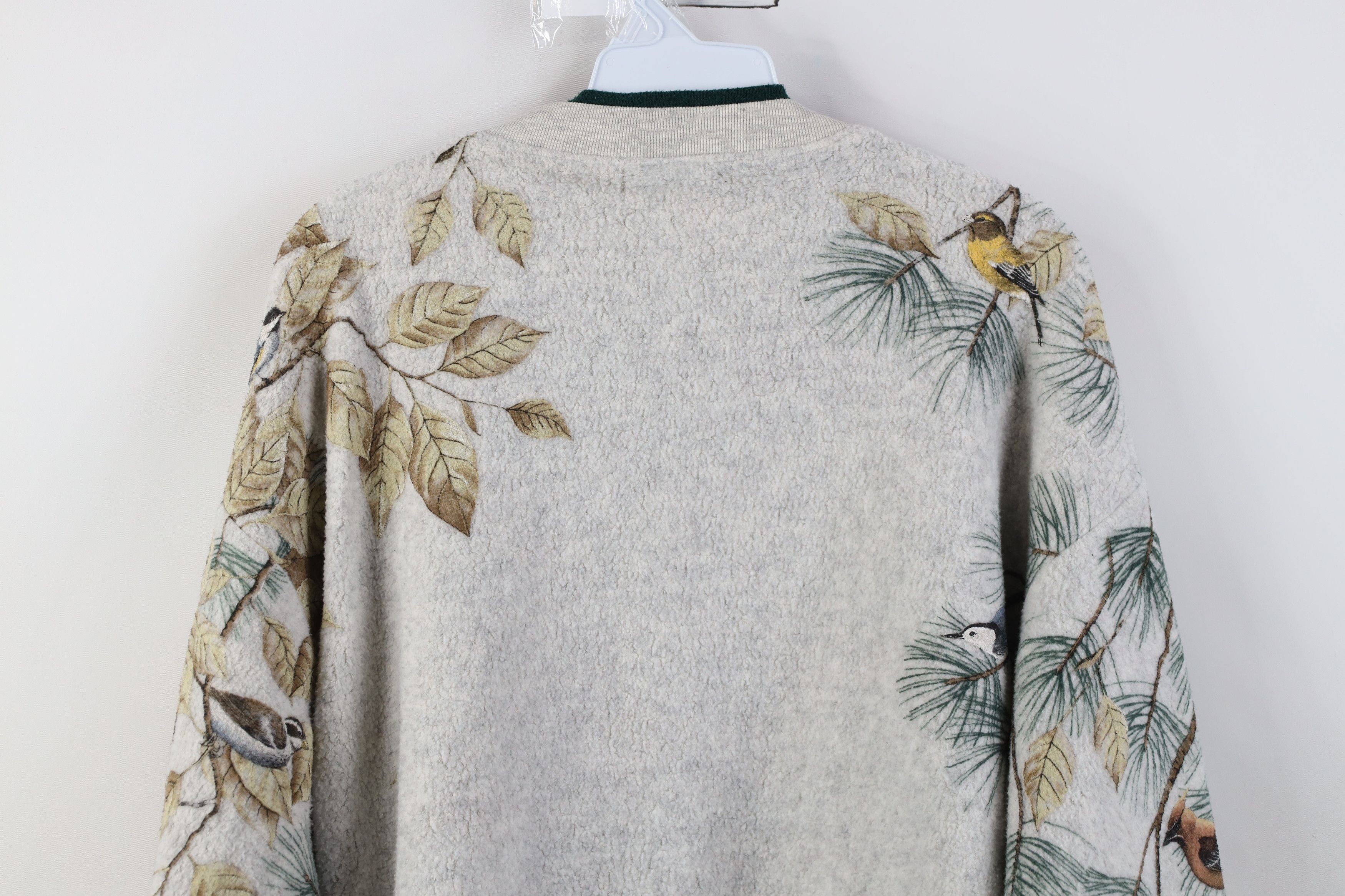 Vintage Vintage 90s Streetwear Bird All Over Print Fleece Sweater Size XXL / US 16-18 / IT 52-54 - 15 Thumbnail