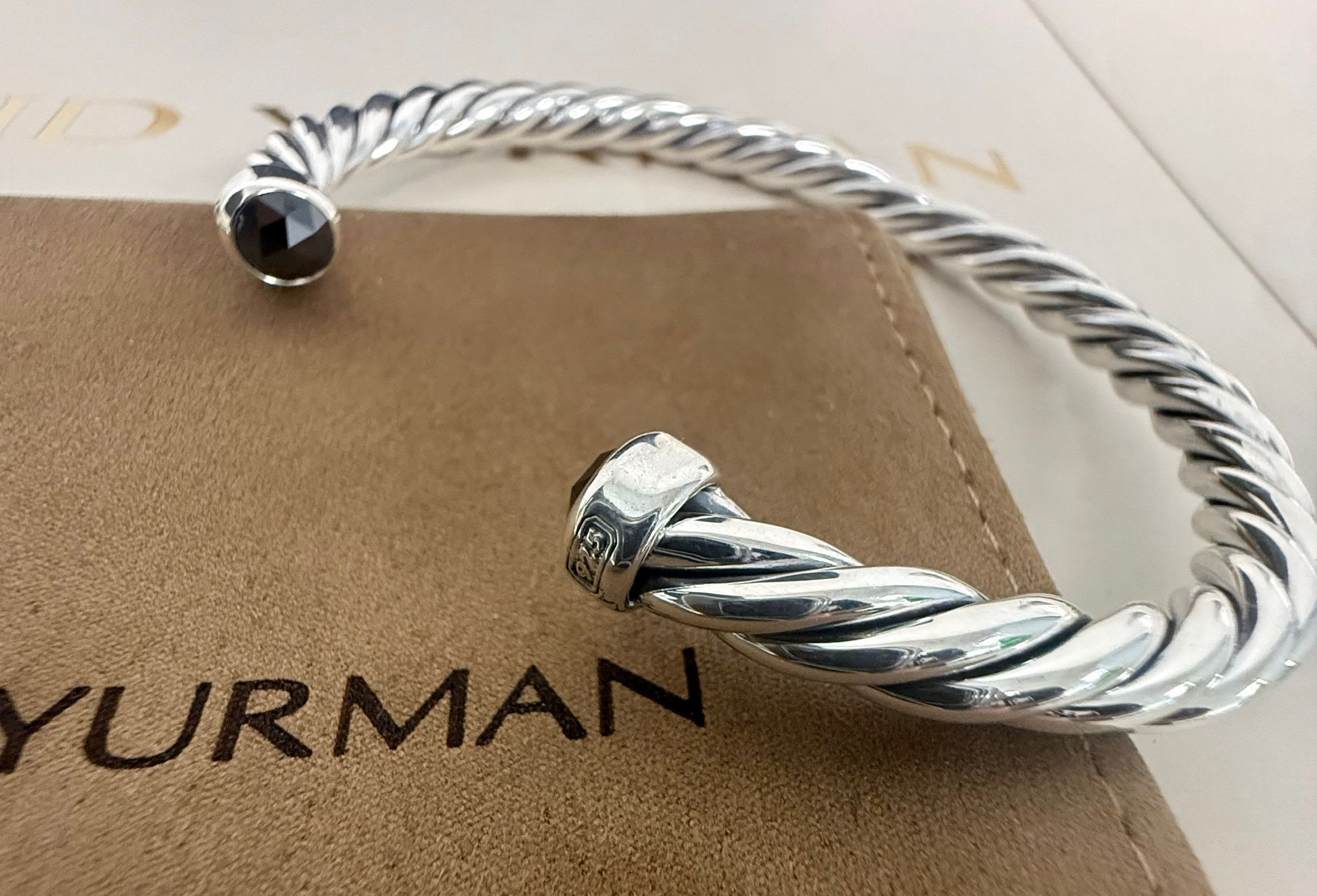 David Yurman david yurman cable black diamond bracelet silver Size ONE SIZE - 3 Thumbnail