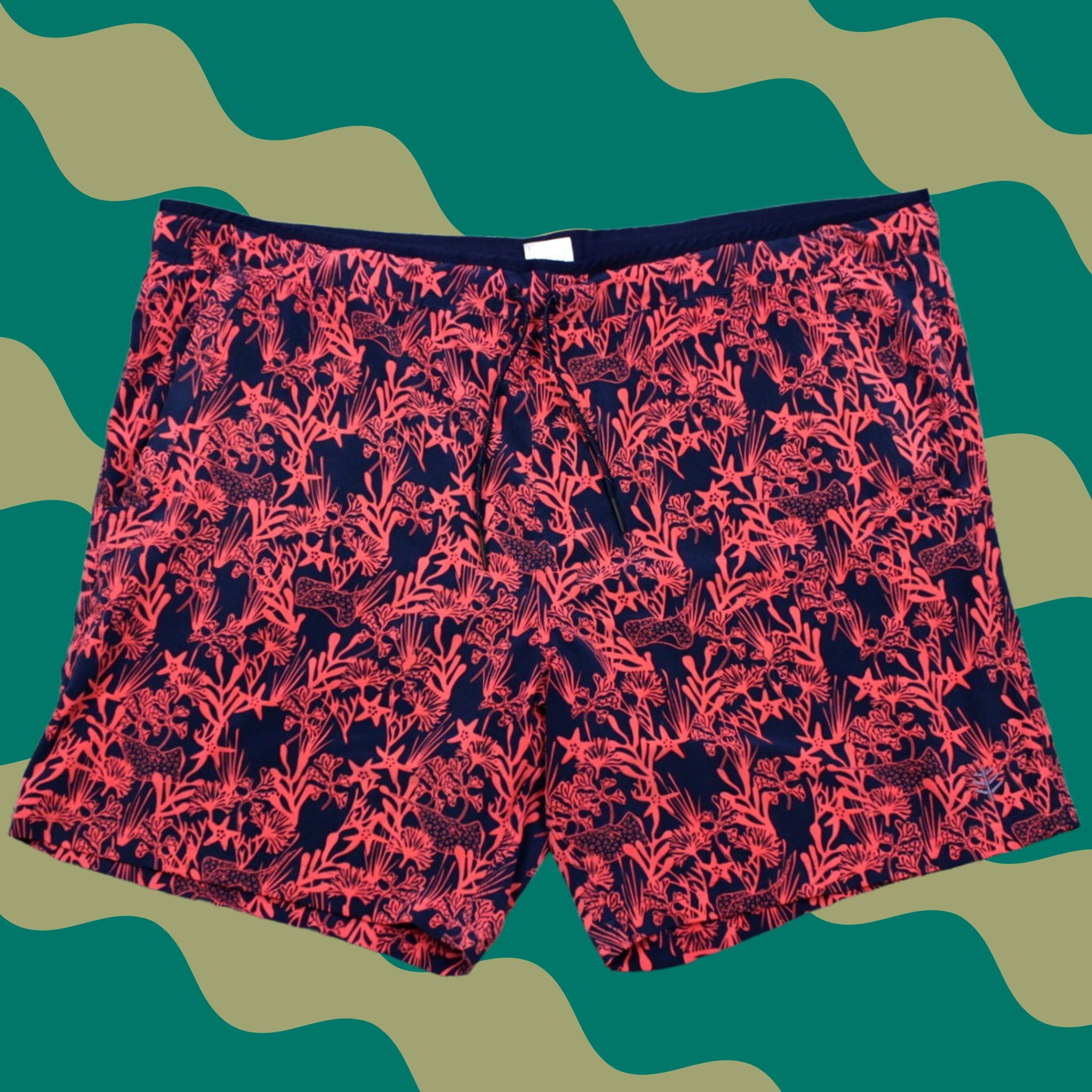 Vintage Coolibar Kahuna Swim Trunk Shorts Mens XL Pink/Blue Floral Polyester Stretch Trunks Mens XL Pink/Blue Floral Swim Bottom Size US 36 / EU 52 - 1 Thumbnail