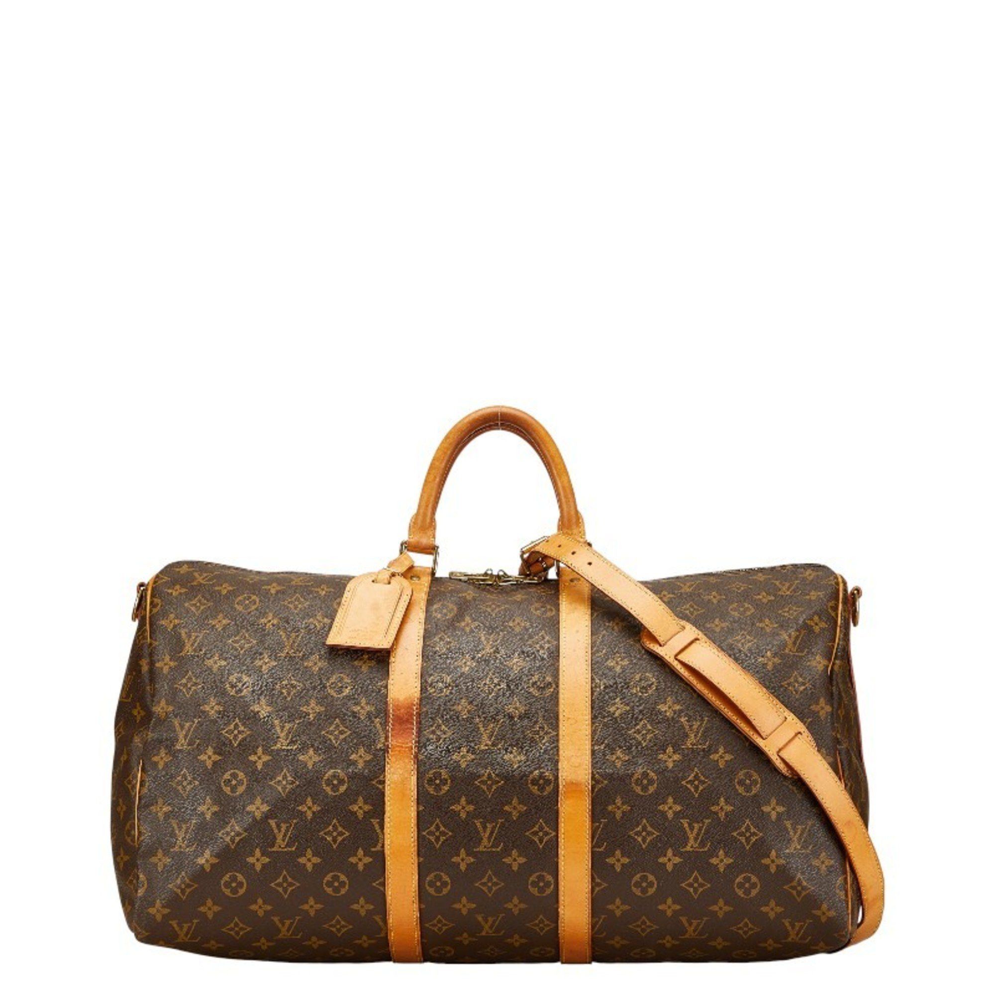 Louis Vuitton Monogram Keepall Bandouliere 55 Boston/Shoulder Bag 2-Way M41414 Brown PVC Leather Women's LOUIS VUITTON