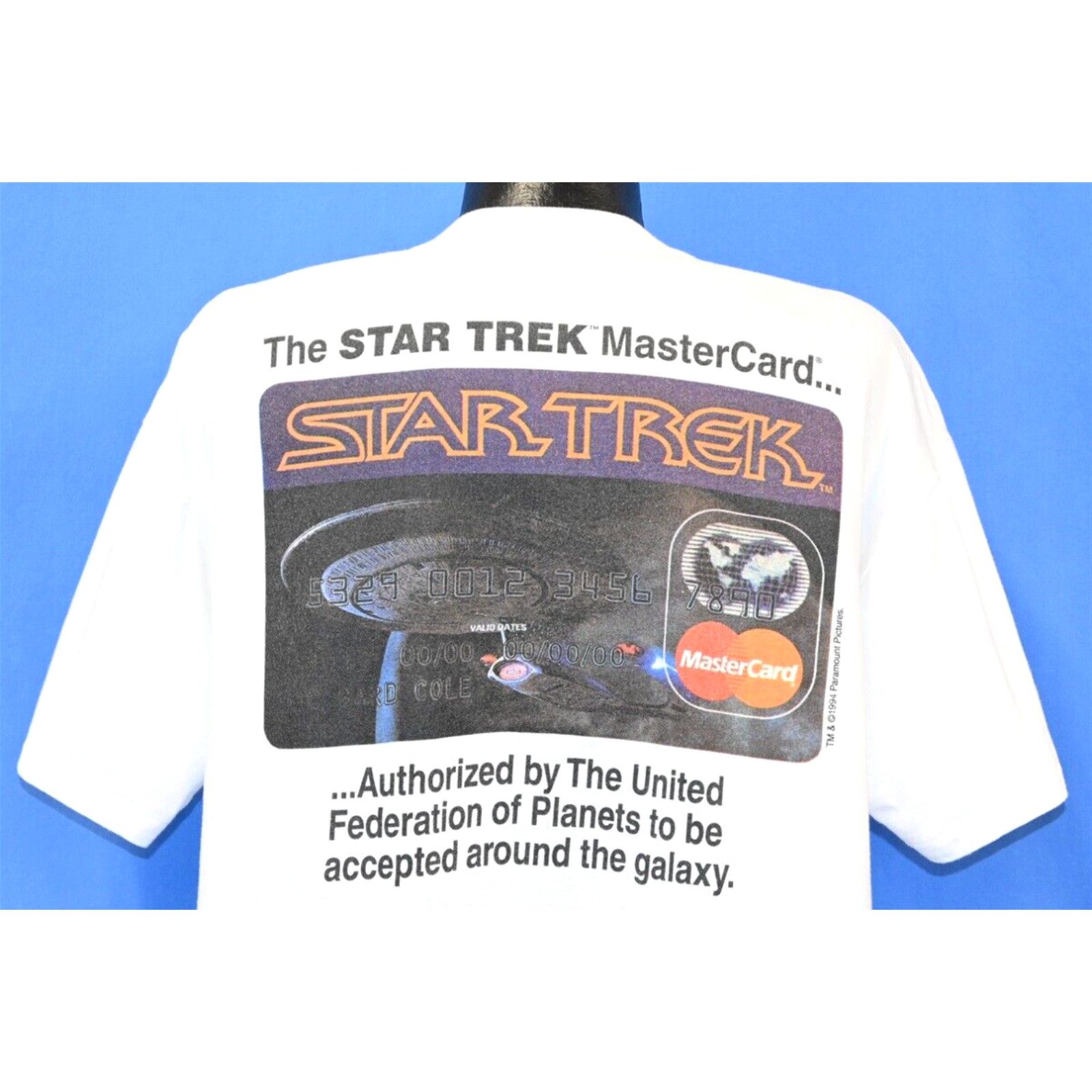 image of Vintage VTG 90's Star Trek Mbna Mastercard Funny Trekkie Sci Fi Tv Show 1994 T-Shirt XL in White