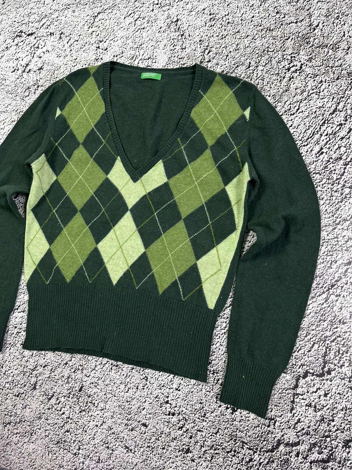 Benetton Vintage Y2K Benetton check old money sweater streetwear Size M / US 6-8 / IT 42-44 - 3 Thumbnail