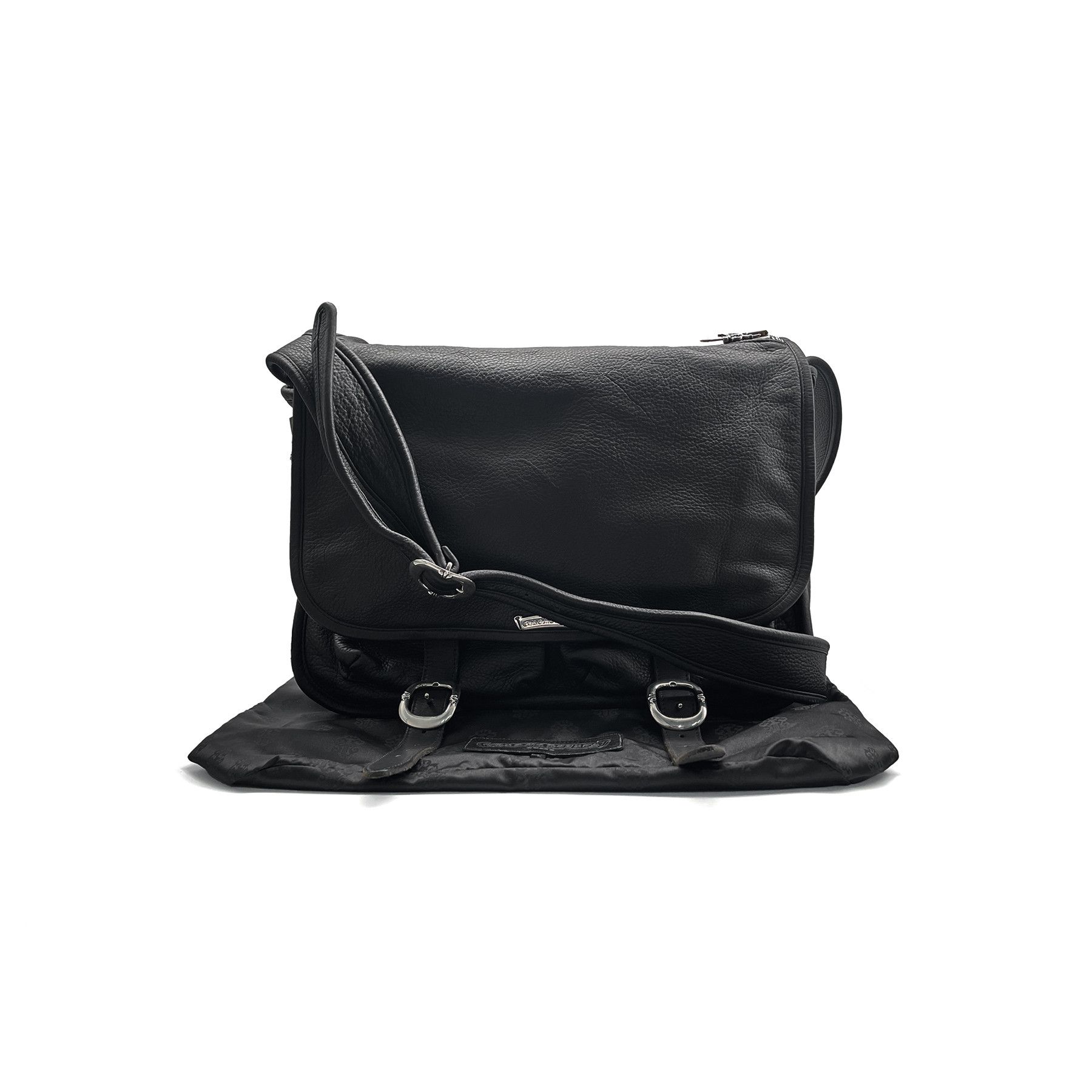 Chrome Hearts Chrome Hearts Black Leather Messenger Crossbody Bag Size ONE SIZE - 6 Thumbnail