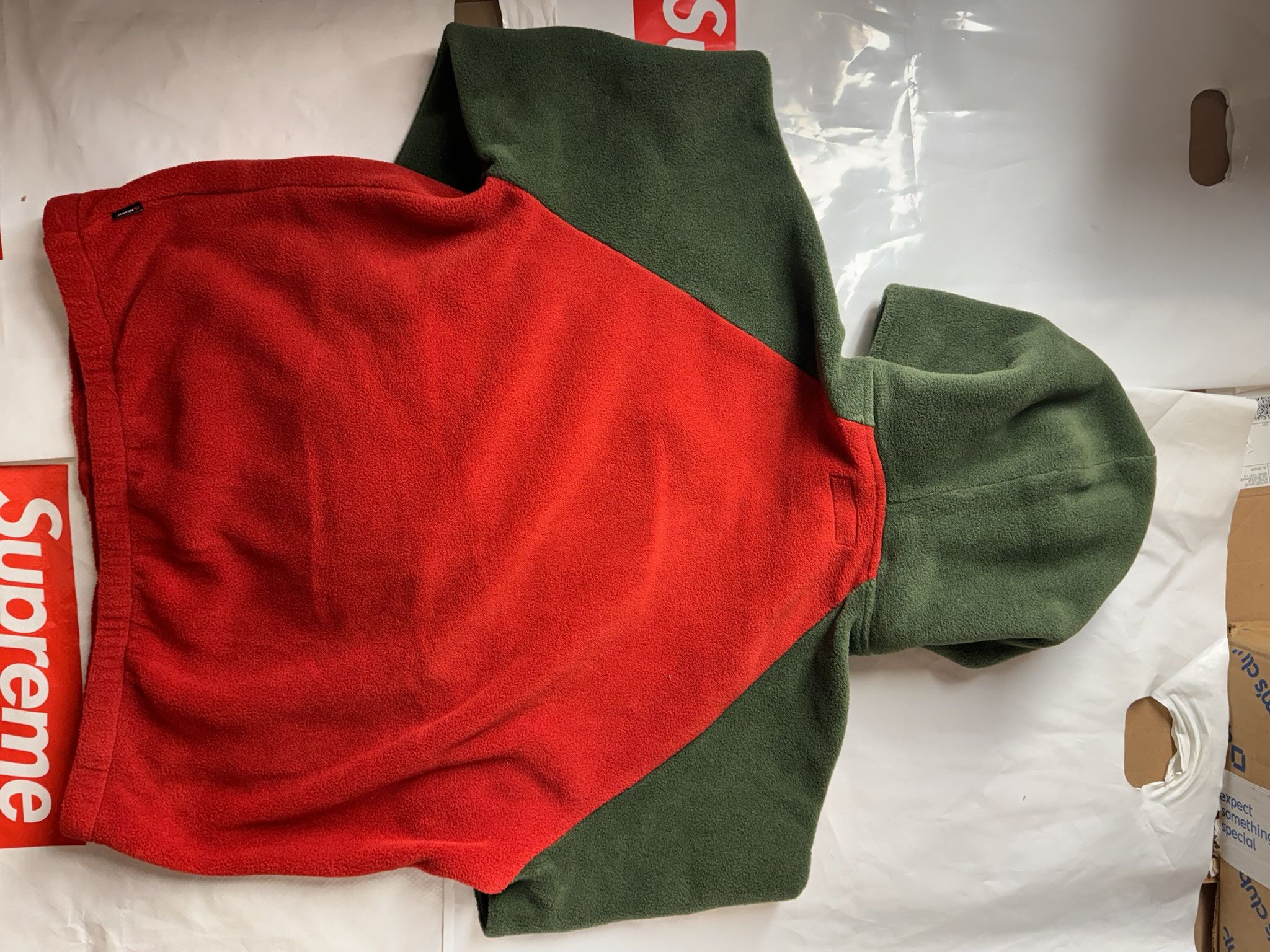 Supreme Supreme Polartec Hooded Raglan Jacket Red small size | Grailed