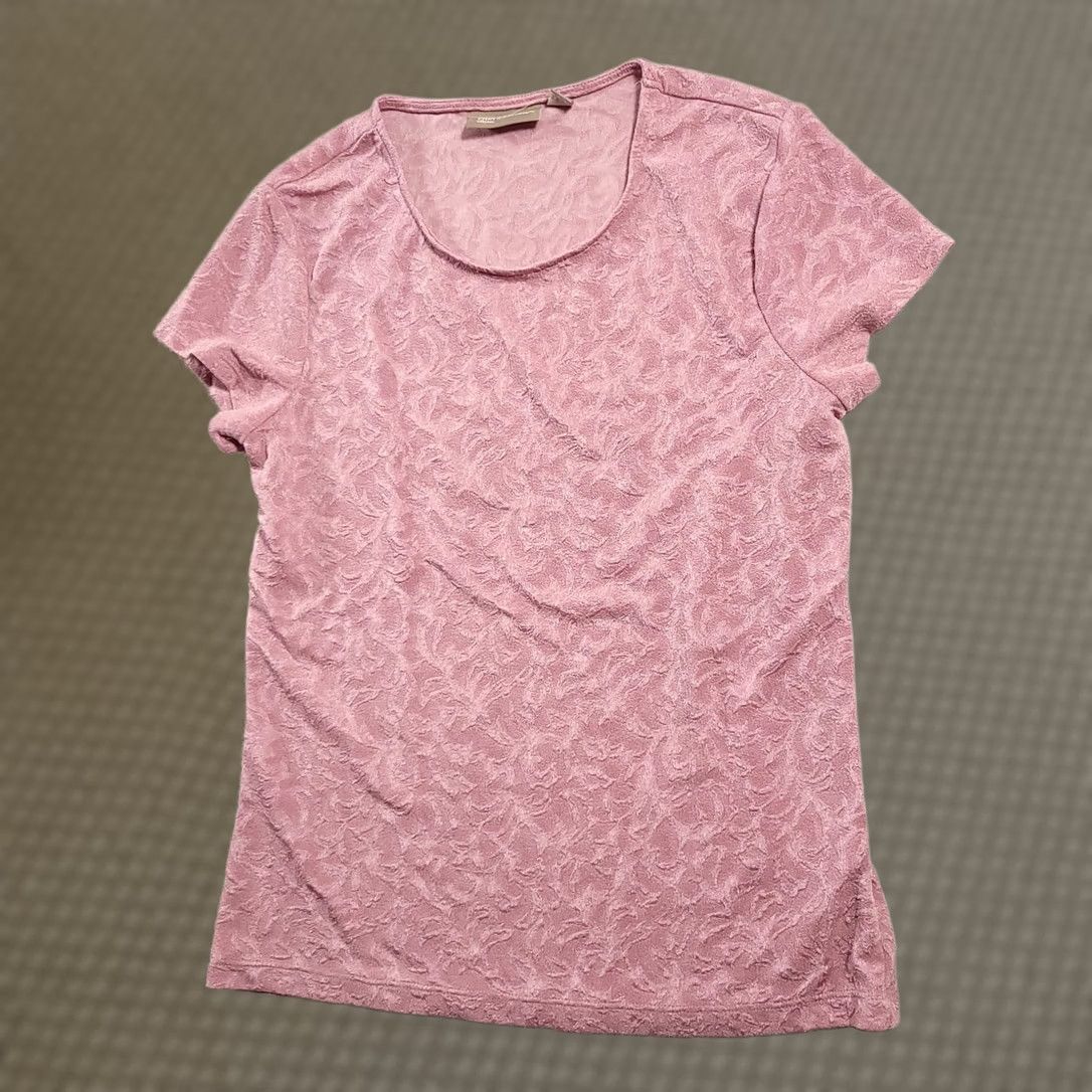 Croft & Barrow Croft & Barrow Womens Short Sleeve Stretch Pullover Shirt Size S Floral Pink Size S / US 4 / IT 40 - 1 Thumbnail