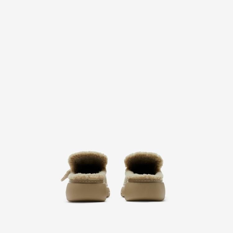 Burberry o1w1db10125 Suede and Shearling Stony Mules in Beige Size US 9 / EU 42 - 4 Thumbnail