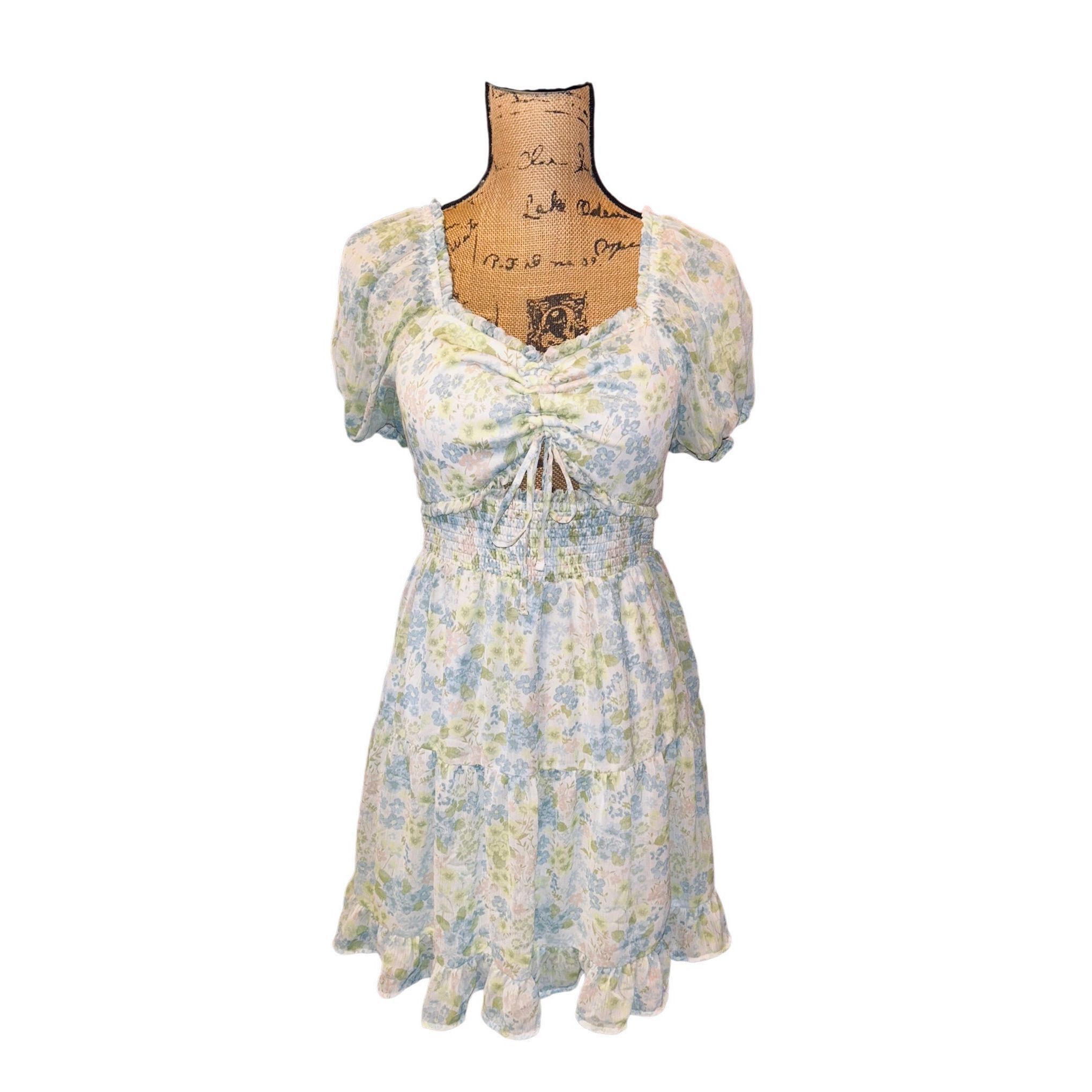Madden NYC Madden NYC Floral Sun Mini Dress Womens Sz. Large Size L / US 10 / IT 46 - 1 Thumbnail