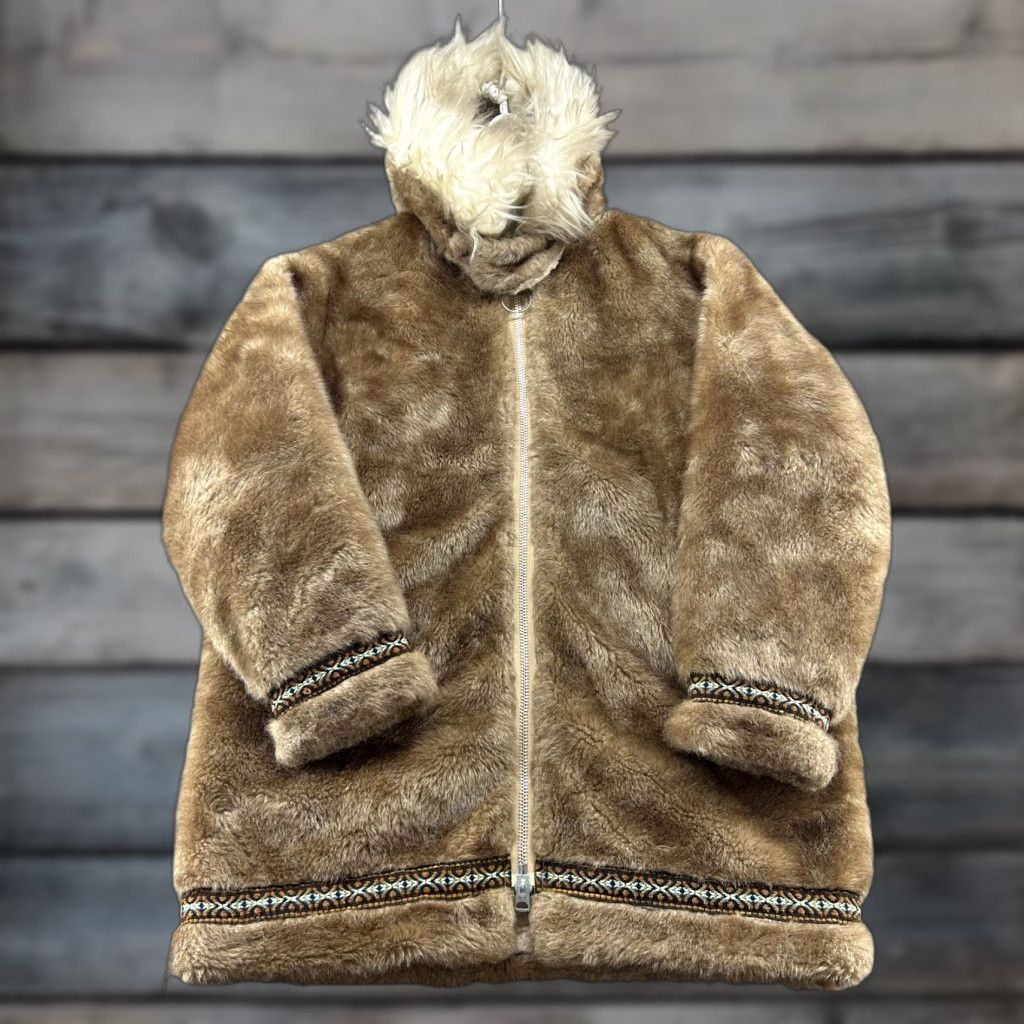 Vintage VINTAGE Stearns Coat Men XL Brown Faux Fur Jacket Goose Down Deep Pile Mink 70s Size US XL / EU 56 / 4 - 1 Thumbnail
