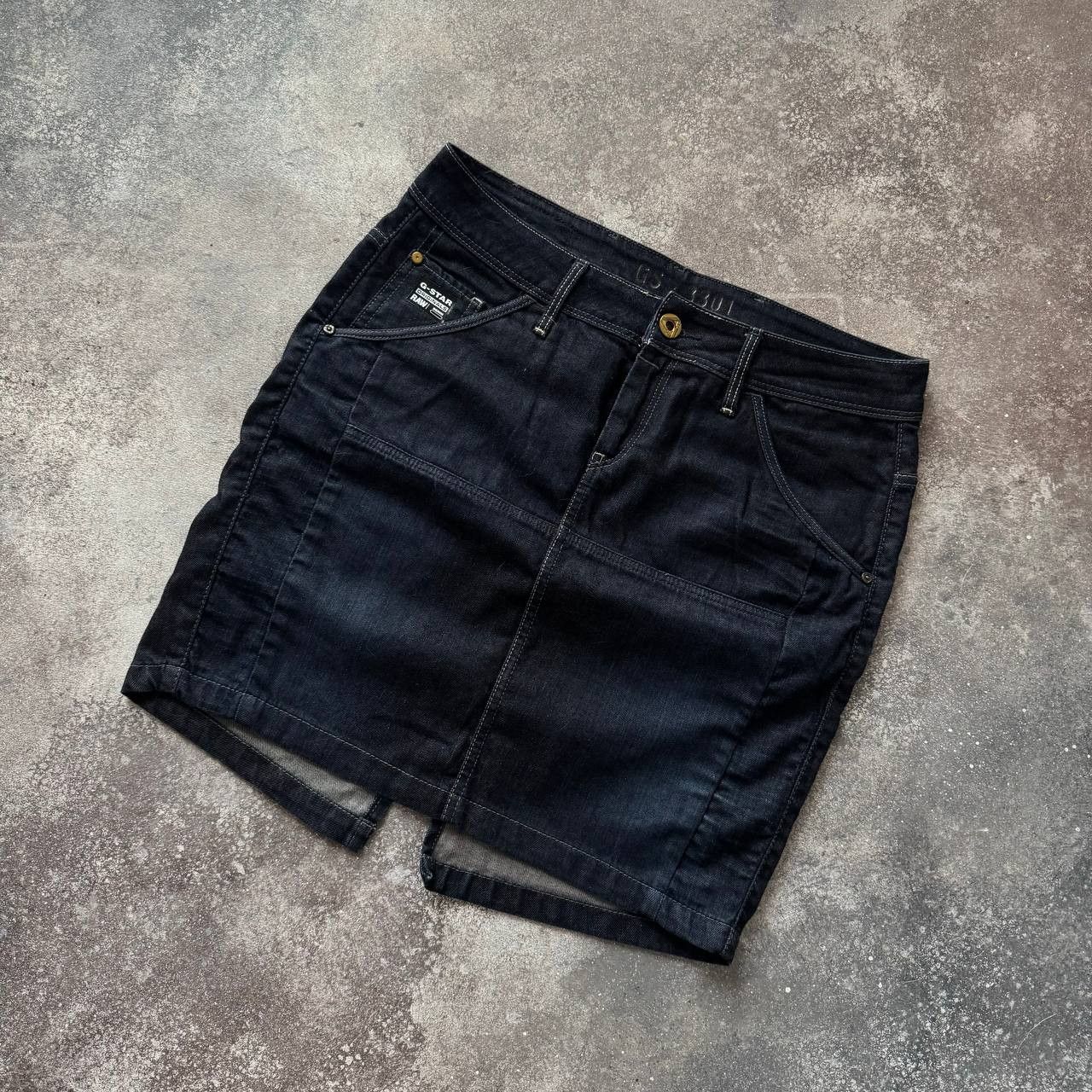 G-Star × Japanese Brand G-Star Raw Vintage Dark Navy Denim Midi Skirt Size 32" / US 10 / IT 46 - 3 Thumbnail