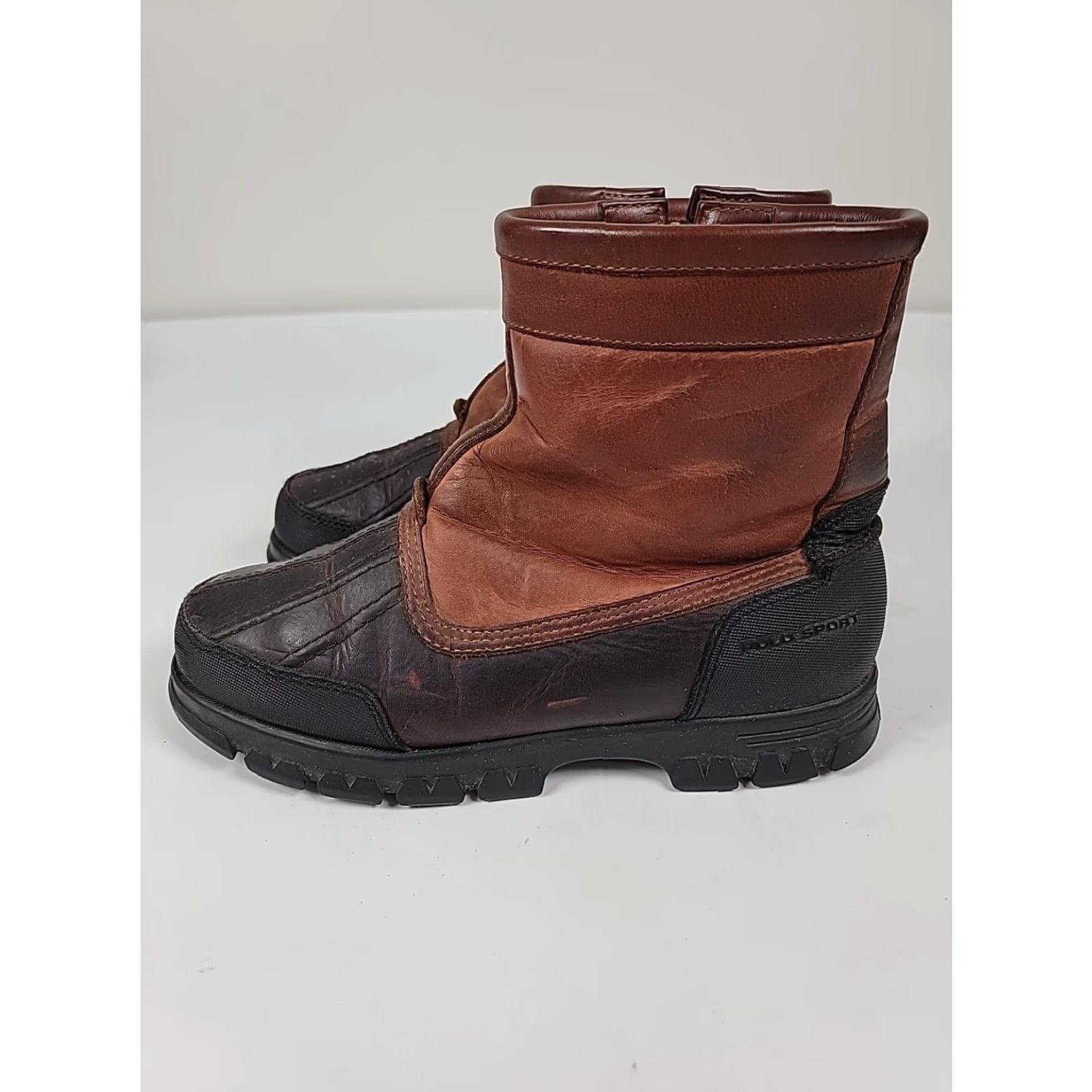 Vintage VINTAGE POLO Sport Ralph Lauren Ranger Duck Boots Women 7.5B Brown Leather Zip Ankle Boots West Size US 8 / IT 38 - 3 Thumbnail