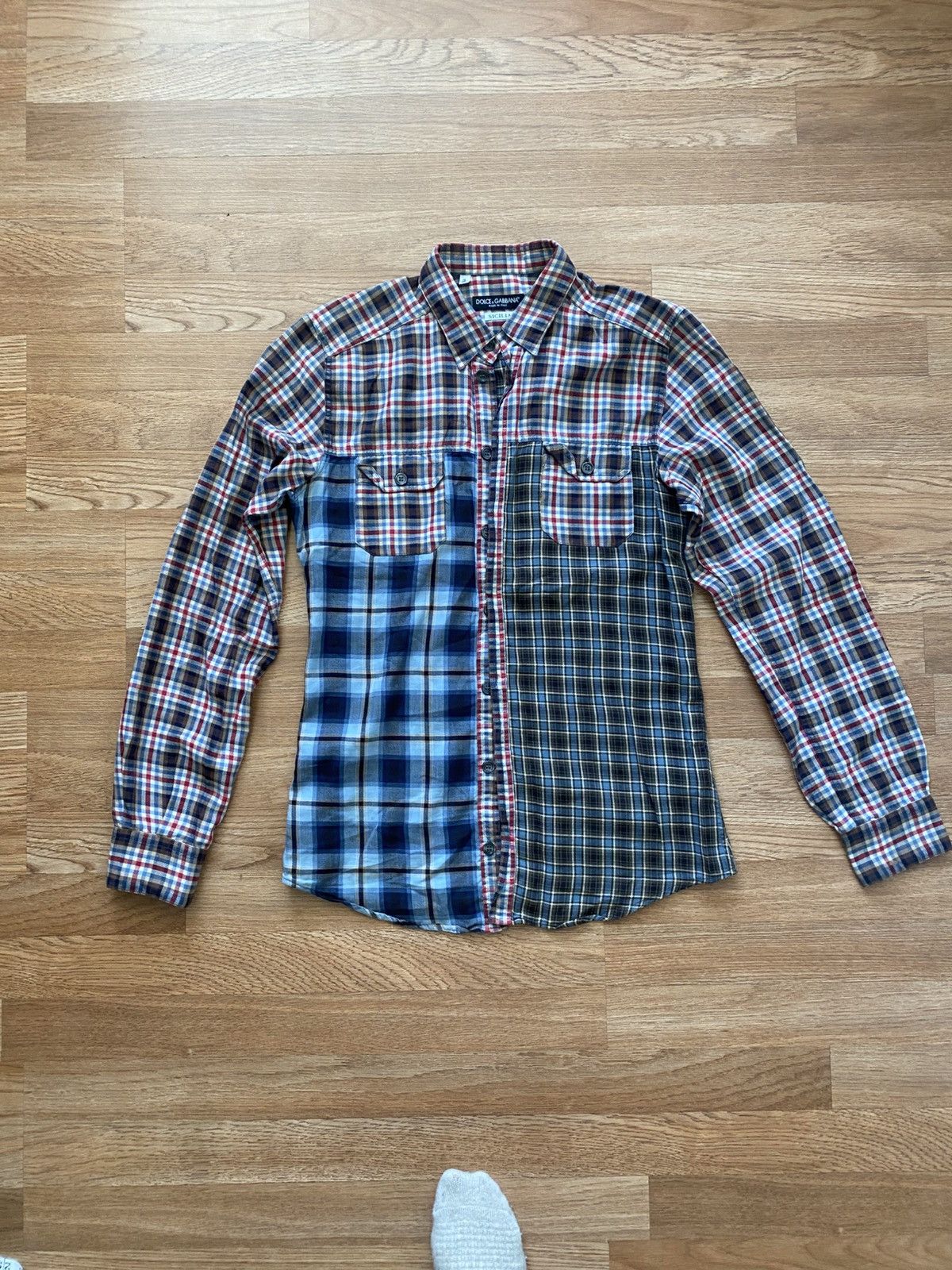 Dolce & Gabbana Dolce & Gabbana Sicilia Plaid Patchwork Button Up Size US XXS / EU 40 - 1 Thumbnail