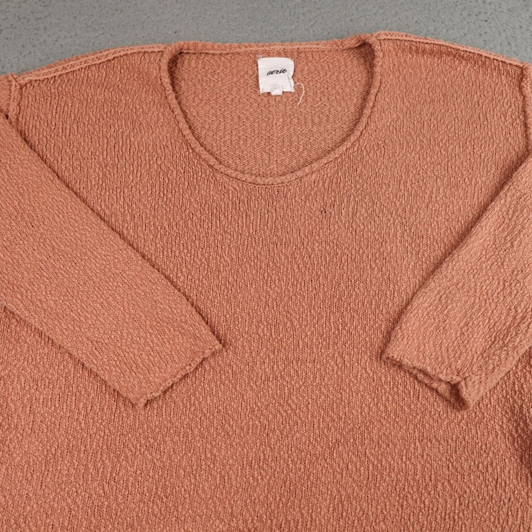 Vintage Aeri Shirt Womens Medium Pink Textured Tunic Pullover Long Sleeve Knit Boho Shirt Blouse Casual Size M / US 6-8 / IT 42-44 - 4 Thumbnail