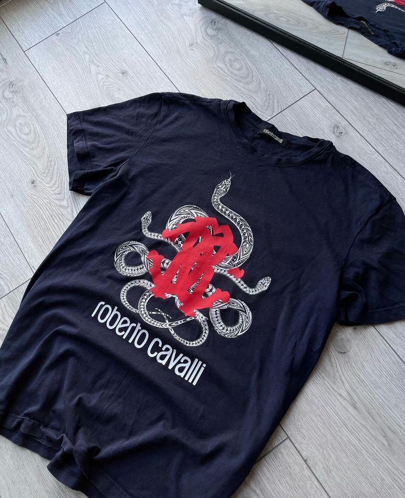 Roberto Cavalli Vintage Roberto Cavalli Snake Logo T-shirt Y2K XL Size US XL / EU 56 / 4 - 2 Thumbnail
