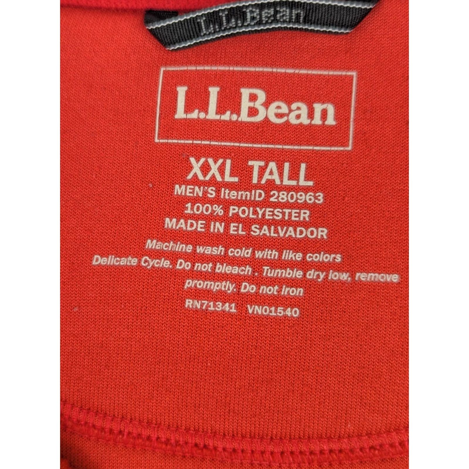 Vintage VINTAGE LL Bean Full Zip Red Fleece Sweater Men 2XLT Tall Long Sleeve Moc Neck, Solid, Red, 2XLT, Pullover, Zipper, Pockets, Wool? Size US XXL / EU 58 / 5 - 3 Thumbnail