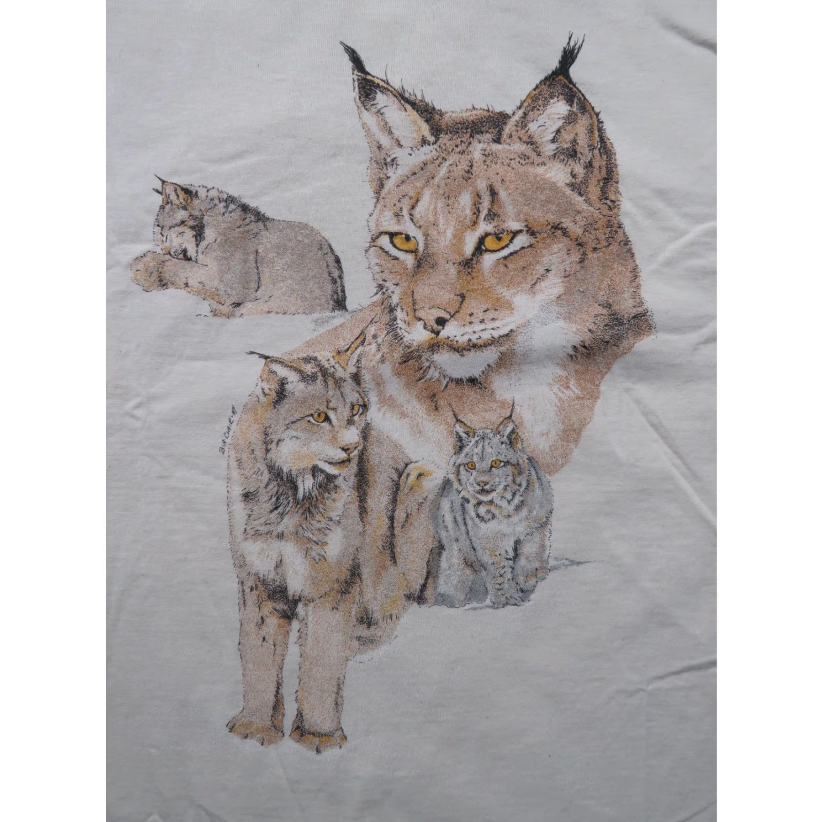 Vintage VTG NOS LYNK'S Bobcat White All-Sport Pro T-Shirt USA Adult XL Crew Neck Short Sleeve Graphic Print 90s Mens USA Shirt Vintage Men Size US XL / EU 56 / 4 - 2 Thumbnail