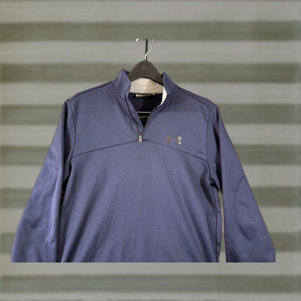 Under Armour Under Armour Jacket Mens M Blue 1/4 Zip Loose Pullover Outdoor Performance Logo Stand-Up Neck Clothing Size US M / EU 48-50 / 2 - 1 Thumbnail