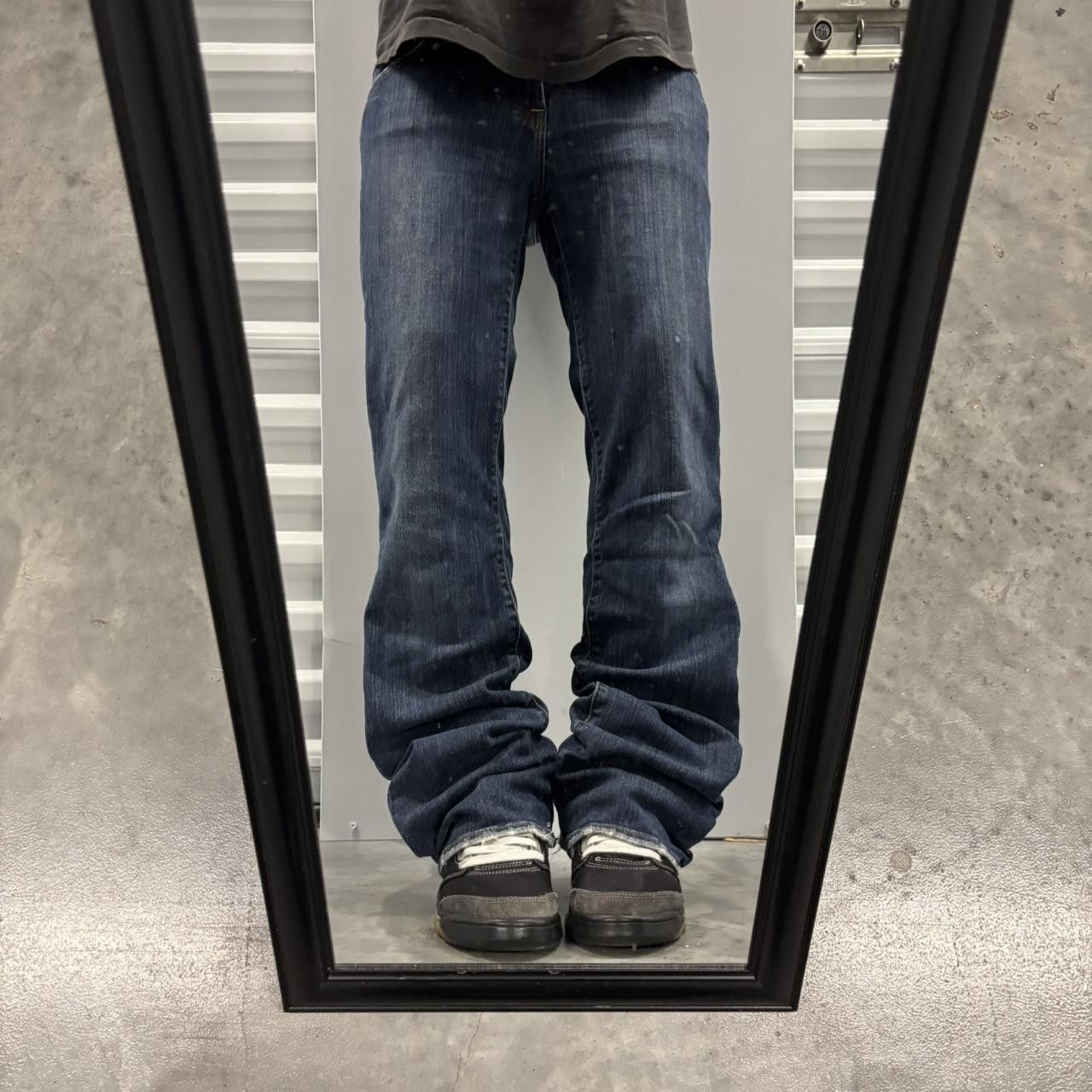 Japanese Brand × Vintage Crazy Vintage Y2K/2000s Grunge Dark Wash Bootcut Denim Jeans! Size US 30 / EU 46 - 1 Thumbnail
