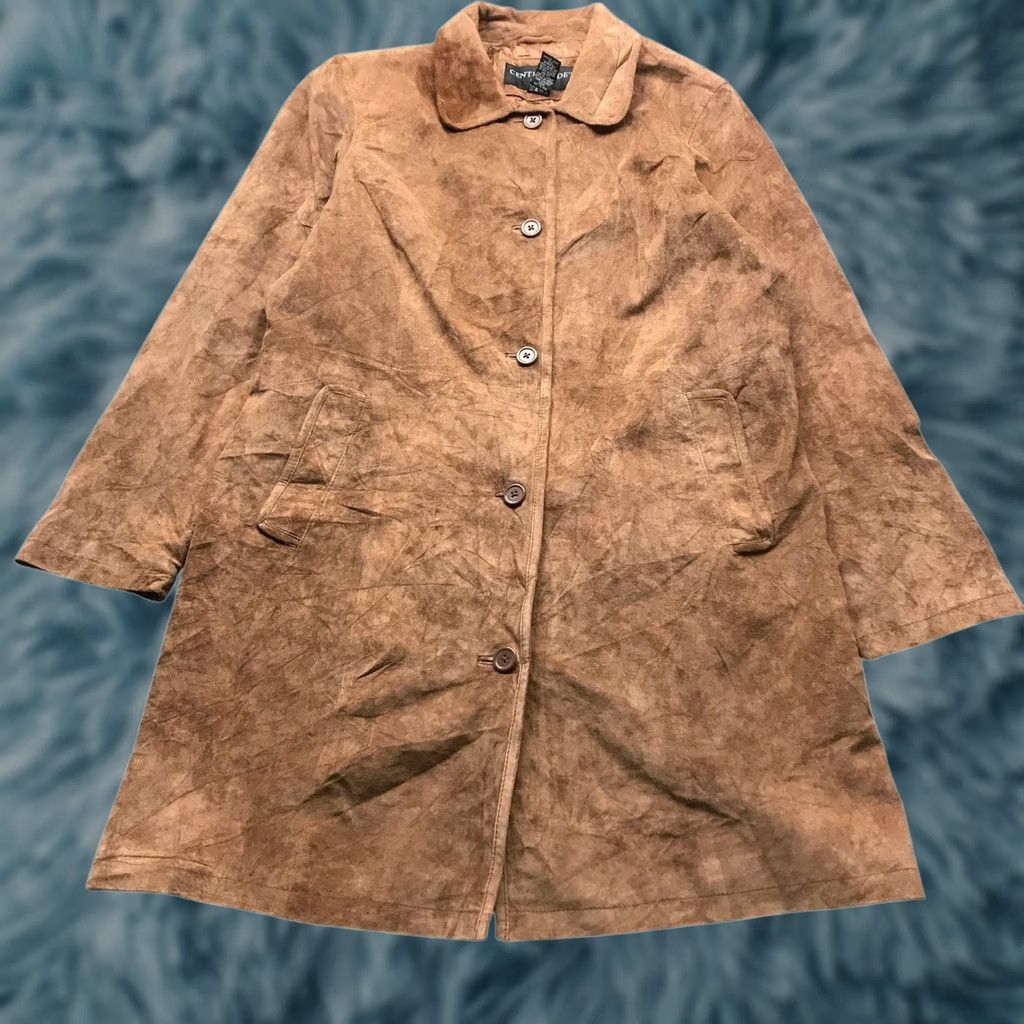 Vintage VINTAGE Centigrade Leather Trench Coat Jacket Womens M Brown Pockets Size M / US 6-8 / IT 42-44 - 1 Thumbnail