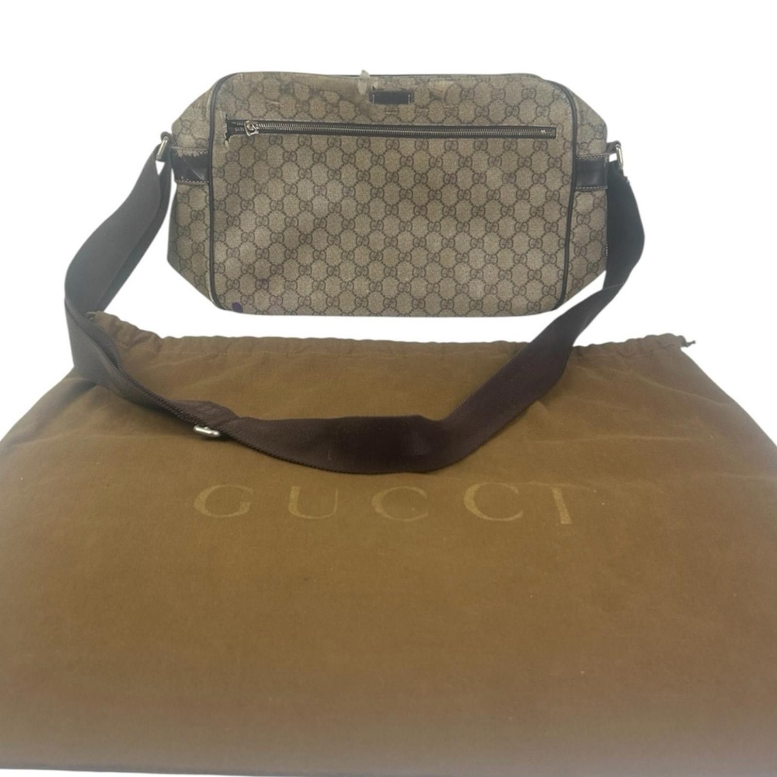 Gucci Gucci Vintage Beige Ebony Crossbody Bag and Drawstring Size ONE SIZE - 1 Thumbnail