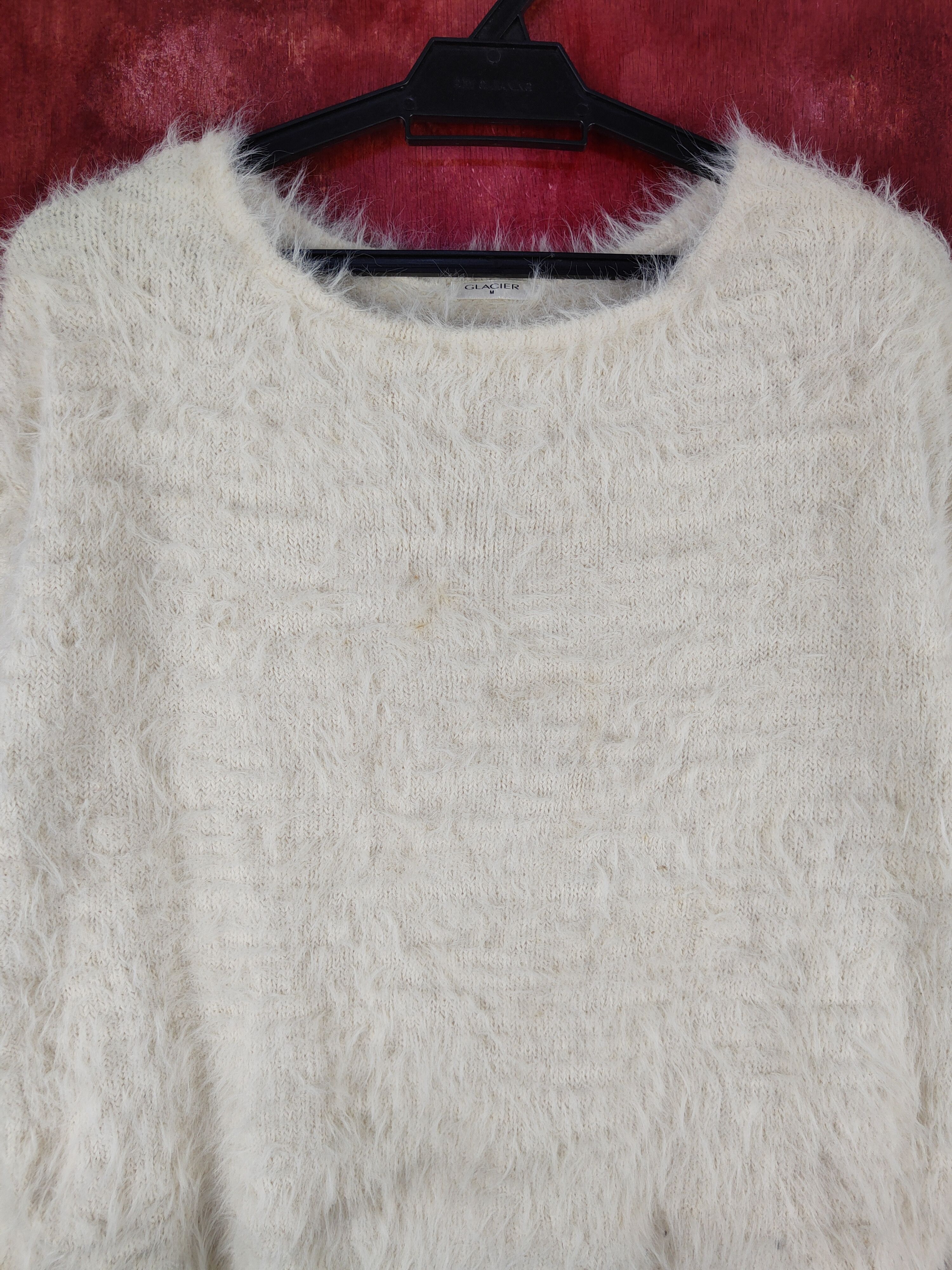 Japanese Brand Glacier Cream Shag Shaggy Fur Mohair Knitwear #S1988 Size S / US 4 / IT 40 - 2 Thumbnail