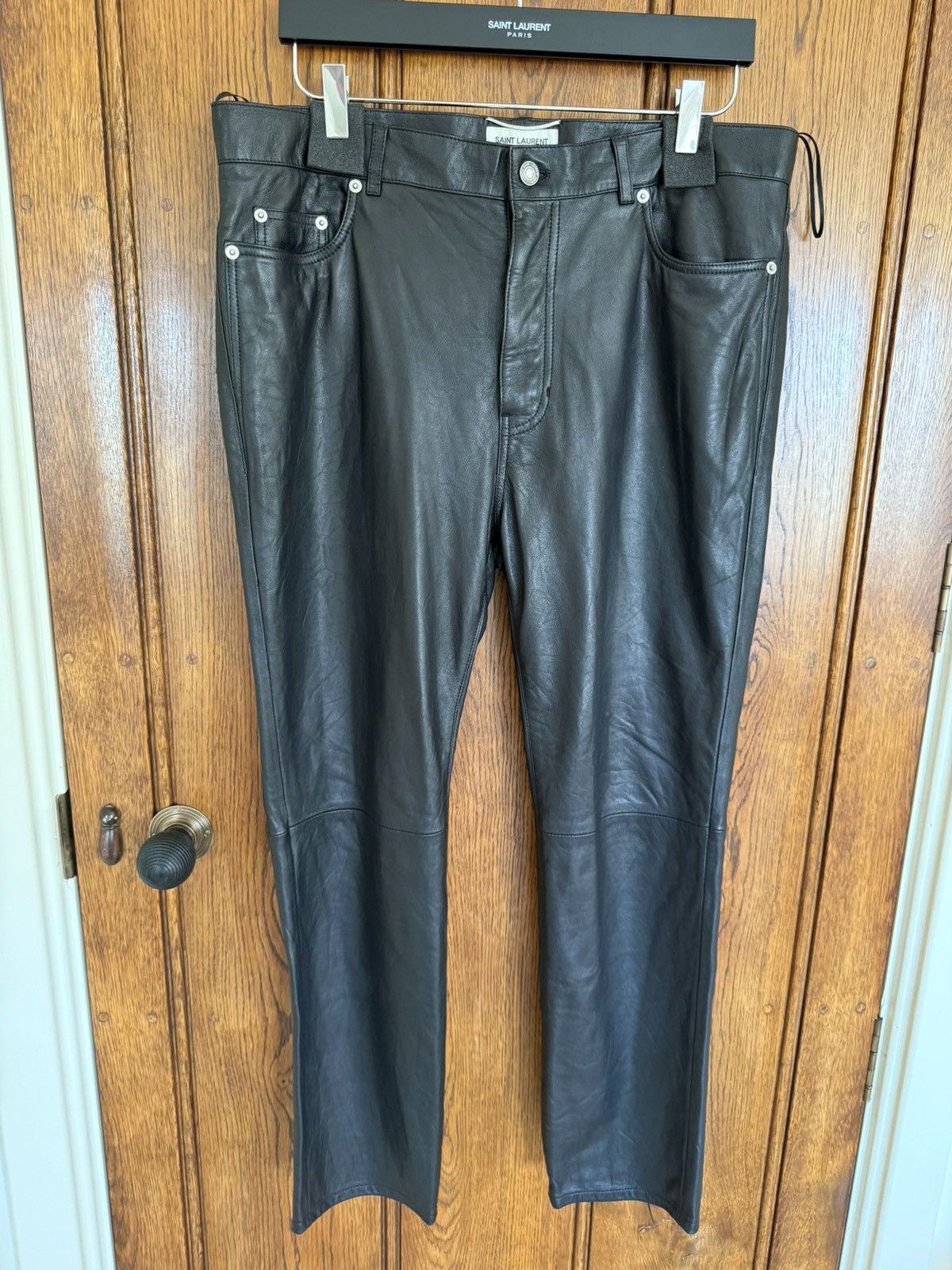 Saint Laurent Paris $3290 SS20 Saint Laurent leather pants jeans 52 Grail Size US 36 / EU 52 - 1 Thumbnail