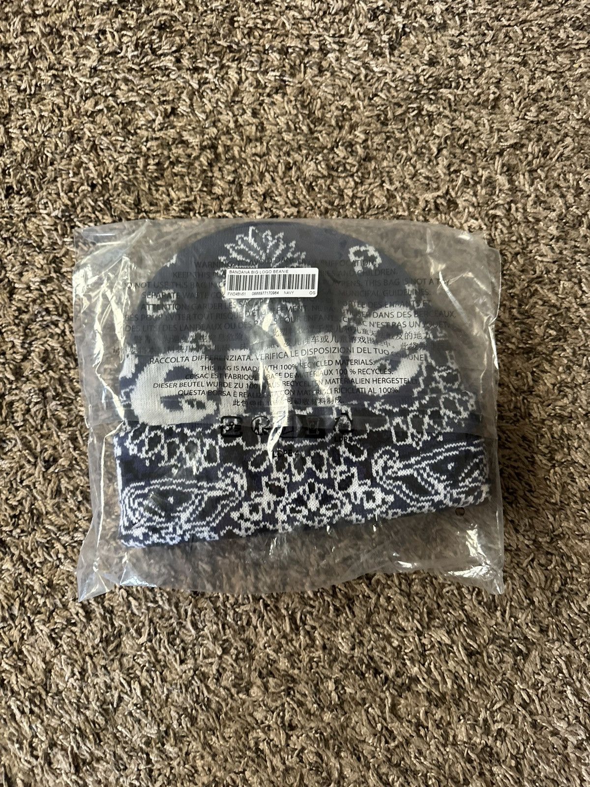 Supreme supreme blue bandana beanie fw24 Size ONE SIZE - 2 Thumbnail