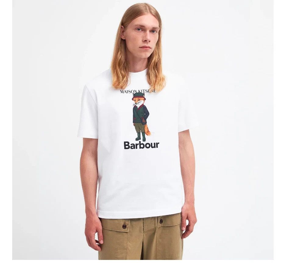 Barbour Beaufort Fox Cotton Logo Graphic T-Sh Size US M / EU 48-50 / 2 - 2 Thumbnail