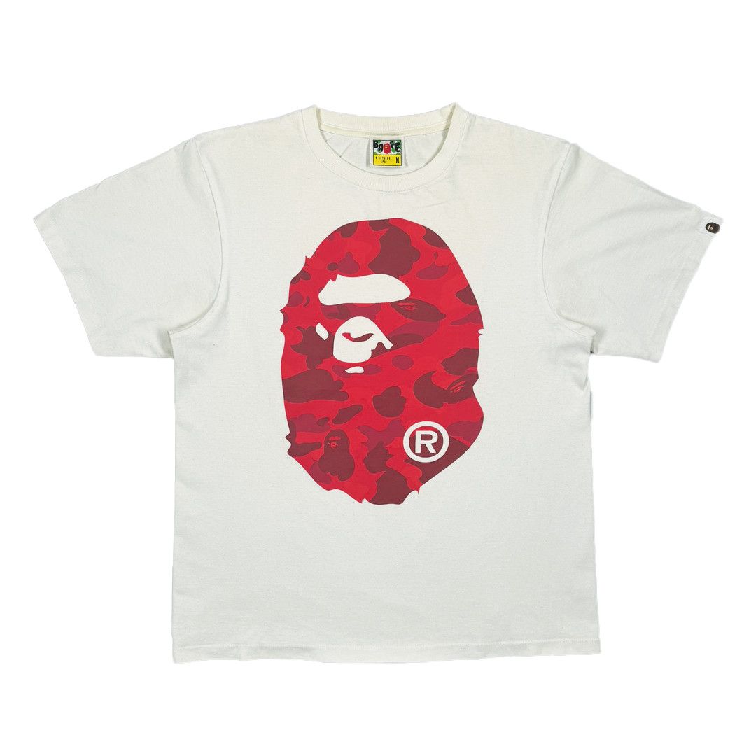 Bape Bape - Red Head Tshirt - White - M Size US M / EU 48-50 / 2 - 1 Thumbnail