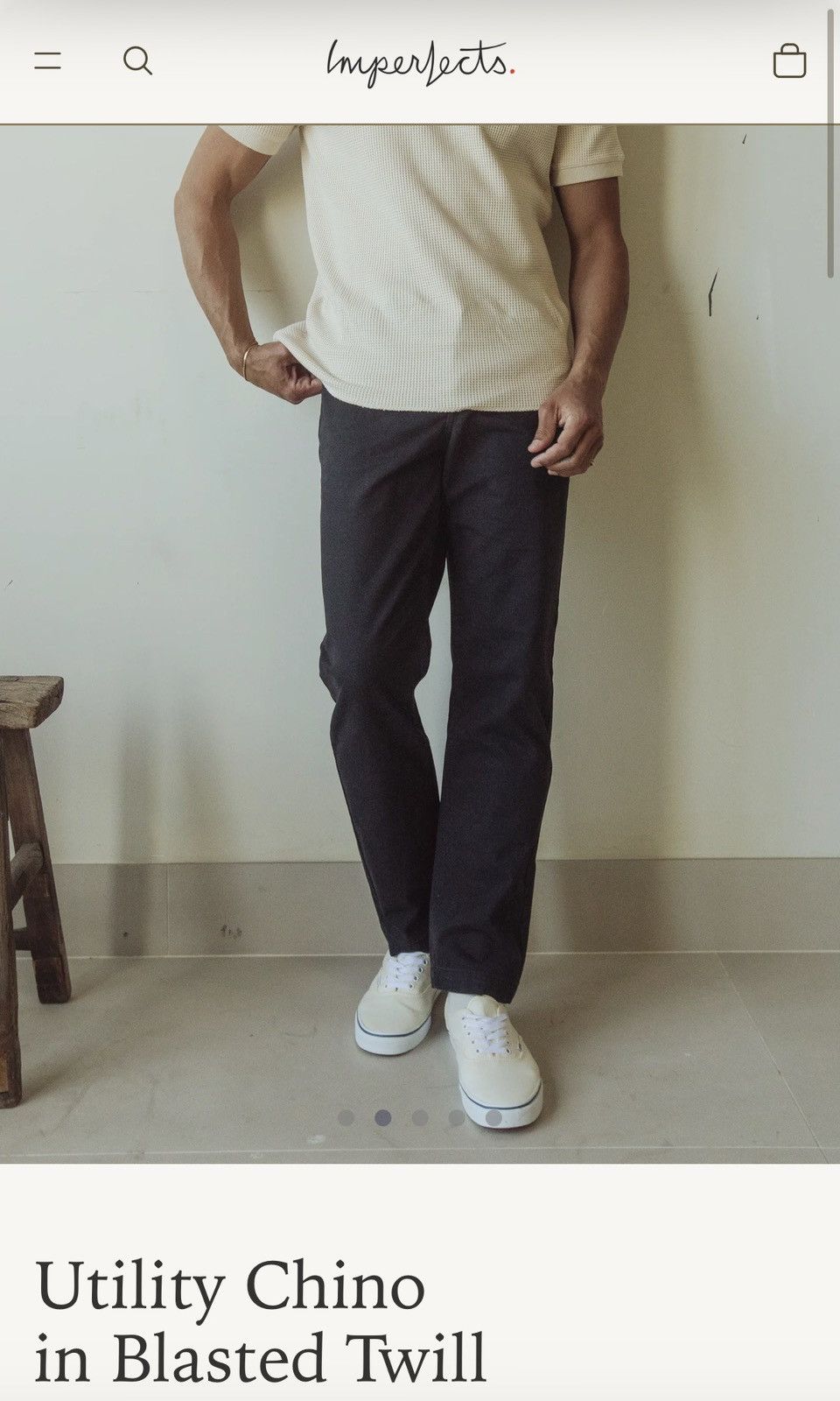 Imperfects Utility Chino in Indigo Blasted Twill Size US 36 / EU 52 - 5 Thumbnail