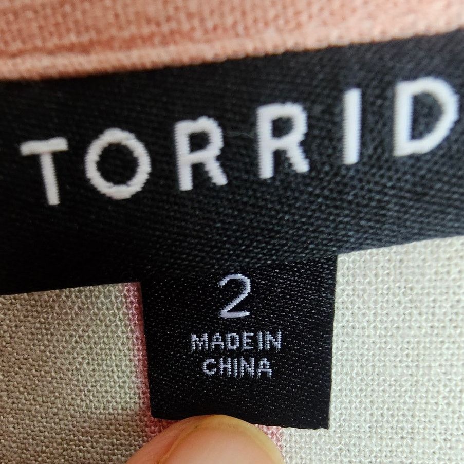 Torrid Torrid Womens Striped Button Crop Top Plus Size 4X Rainbow Size 4XL / US 24-26 - 7 Thumbnail