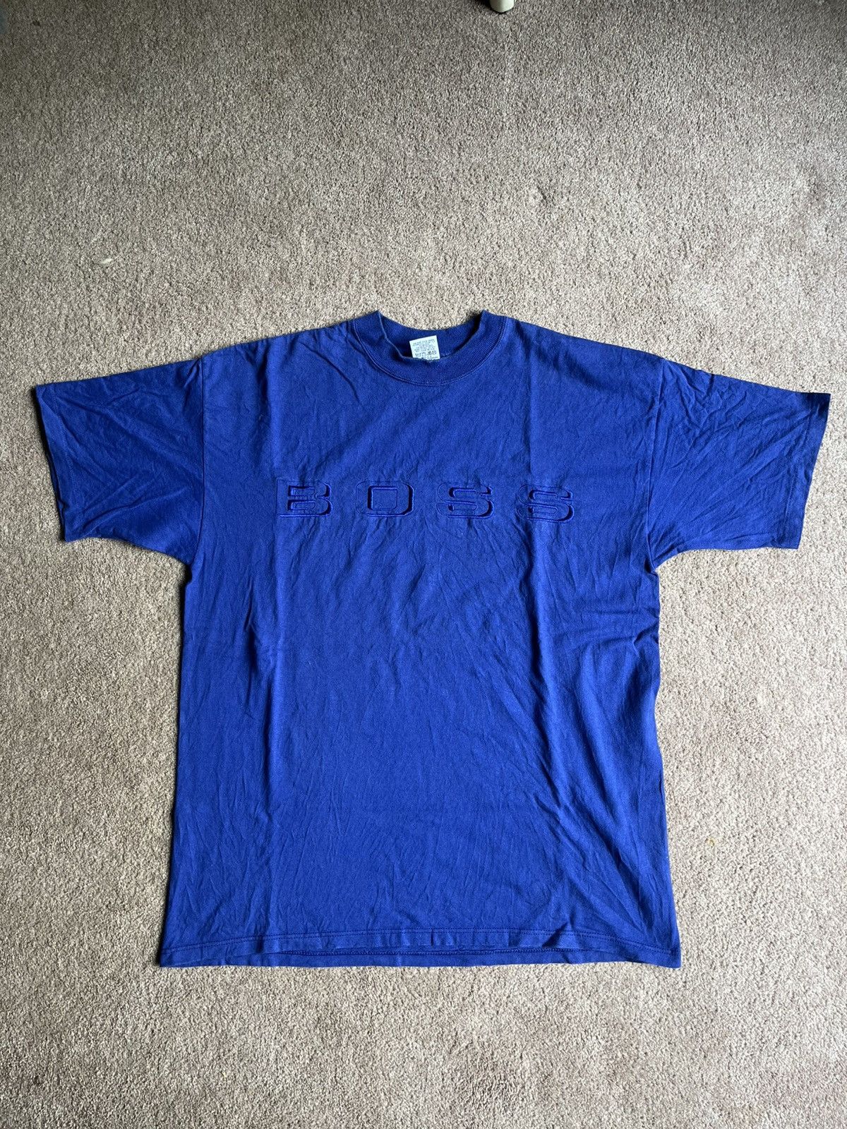 Hugo Boss 90s Boss Embroidered Spellout Shirt Size US XL / EU 56 / 4 - 1 Thumbnail