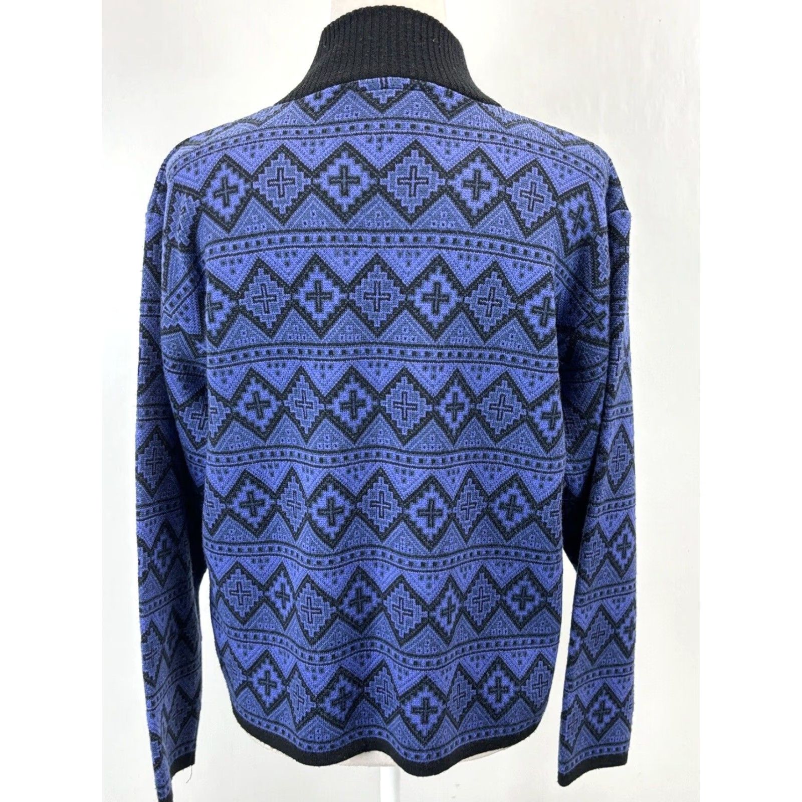 Vintage VINTAGE Demetre Ski Sweater Geometric Wool Blend 1/4 Zip Women Large Purple Black / USA Made Sweater Pullover Size L / US 10 / IT 46 - 3 Thumbnail