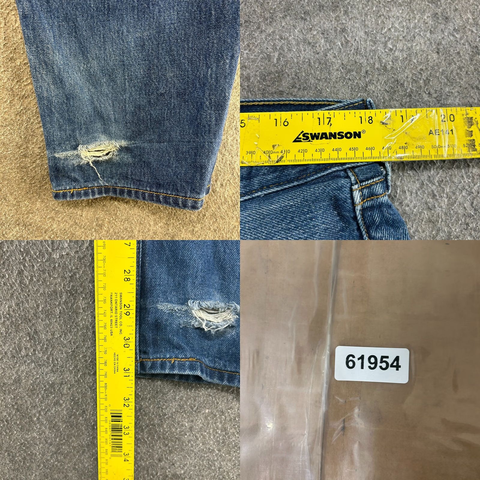Levi's VINTAGE Levi's 501 Jeans Mens 36x33 Blue Straight Regular Dark Wash Distressed Denim 5-Pocket Retro Mens Size US 36 / EU 52 - 9 Thumbnail