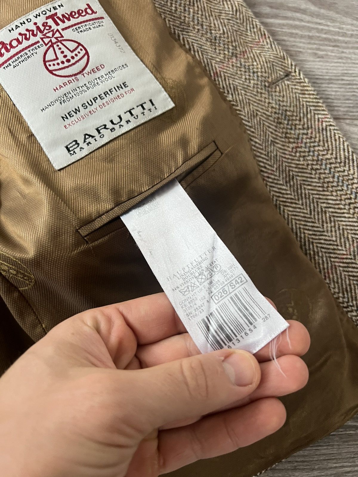 Harris Tweed ‼️Vintage Harris Tweed x Barutti Prime Collection Wool Blazer Size 42S - 13 Thumbnail