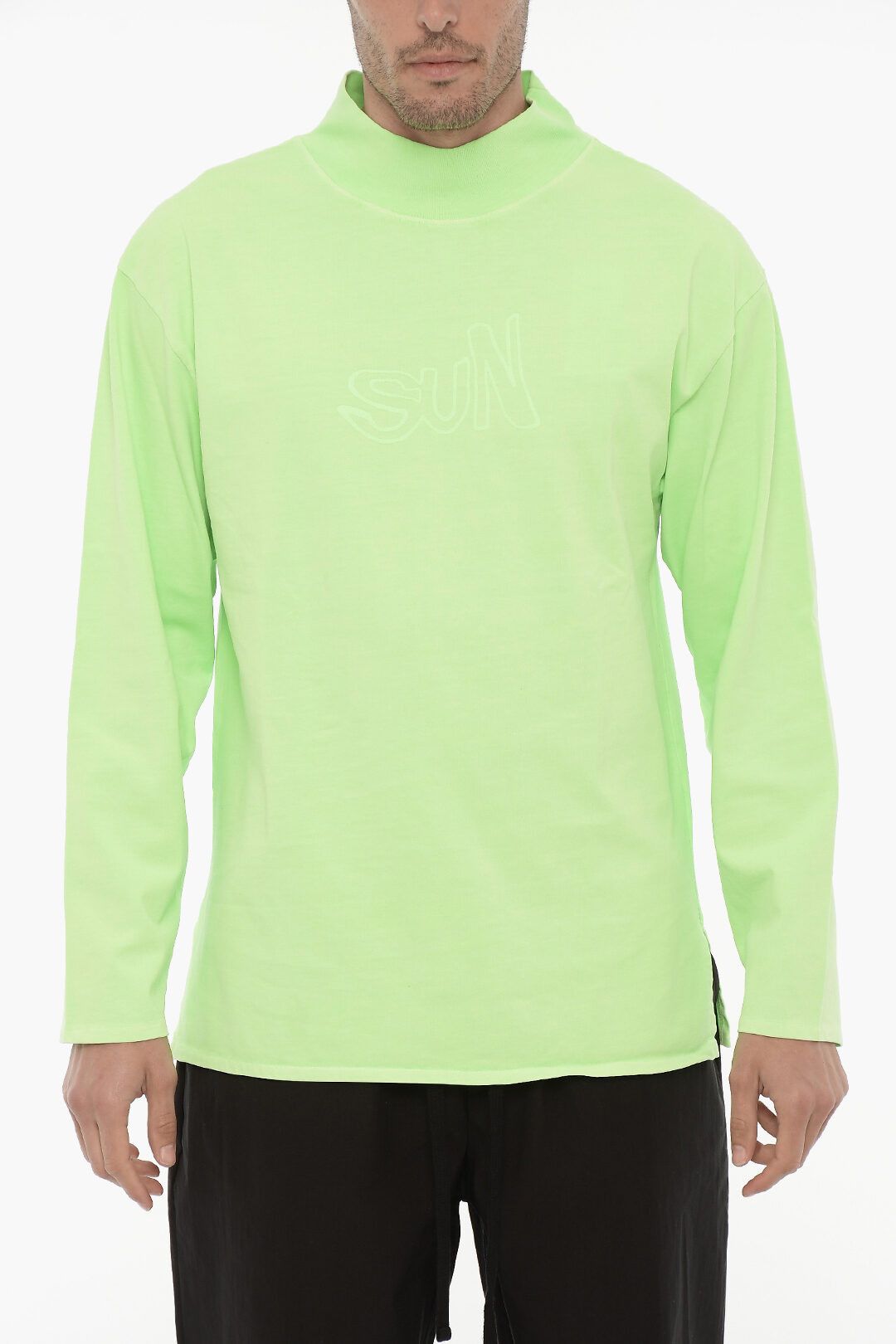 image of Erl Og1Mm0424 Turtleneck T-Shirt In Green, Men's (Size Small)