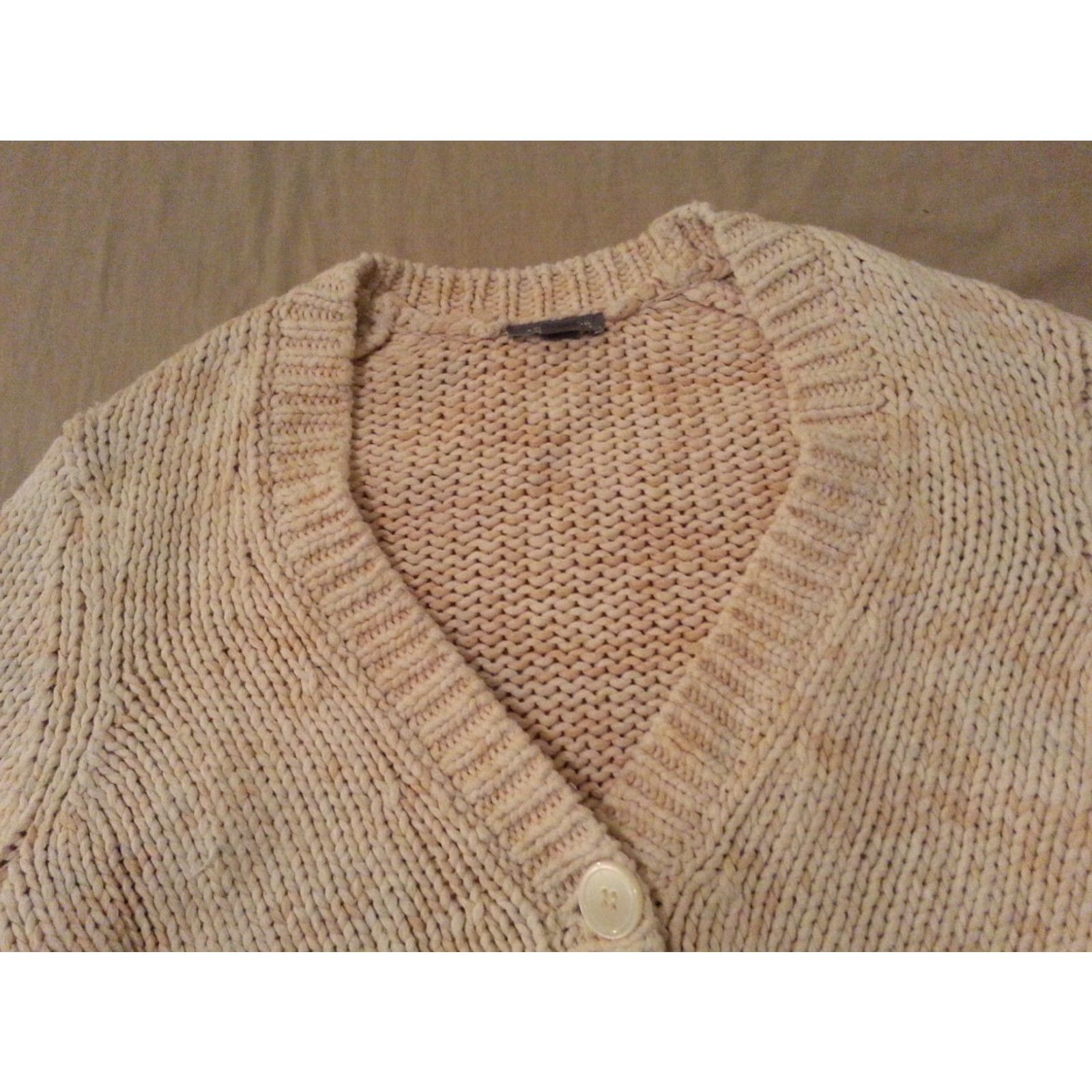 Ann Taylor VINTAGE? (No) Ann Taylor Womens Cardigan Sweater Jacket XS Cotton Beige Slim? Size XS / US 0-2 / IT 36-38 - 4 Thumbnail