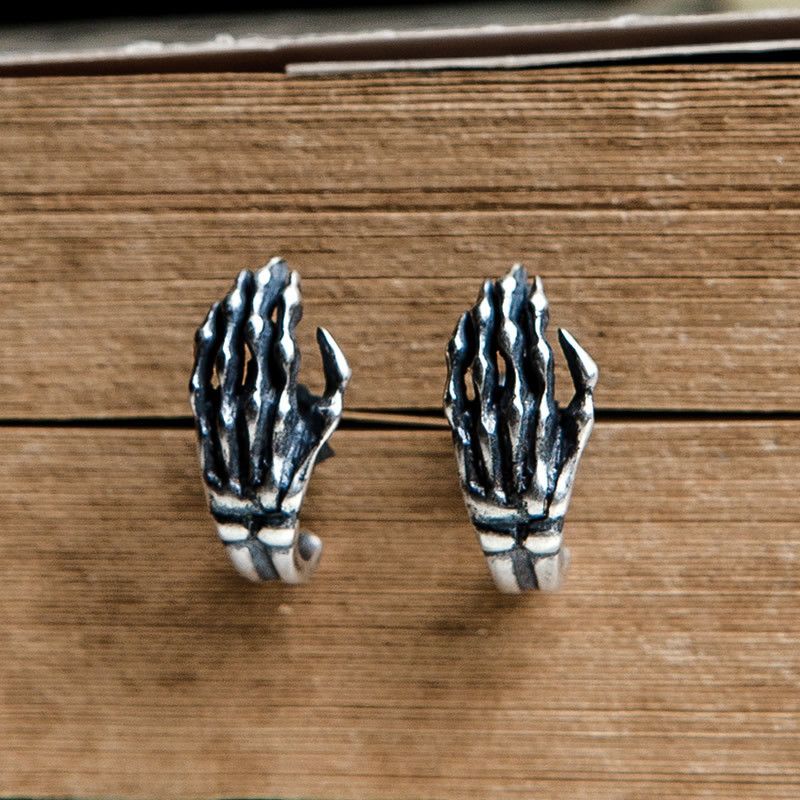 Diamond Earrings x Jewelry Skull Future Earrings One Pairs Chrome Jewelry in Silver, Men's