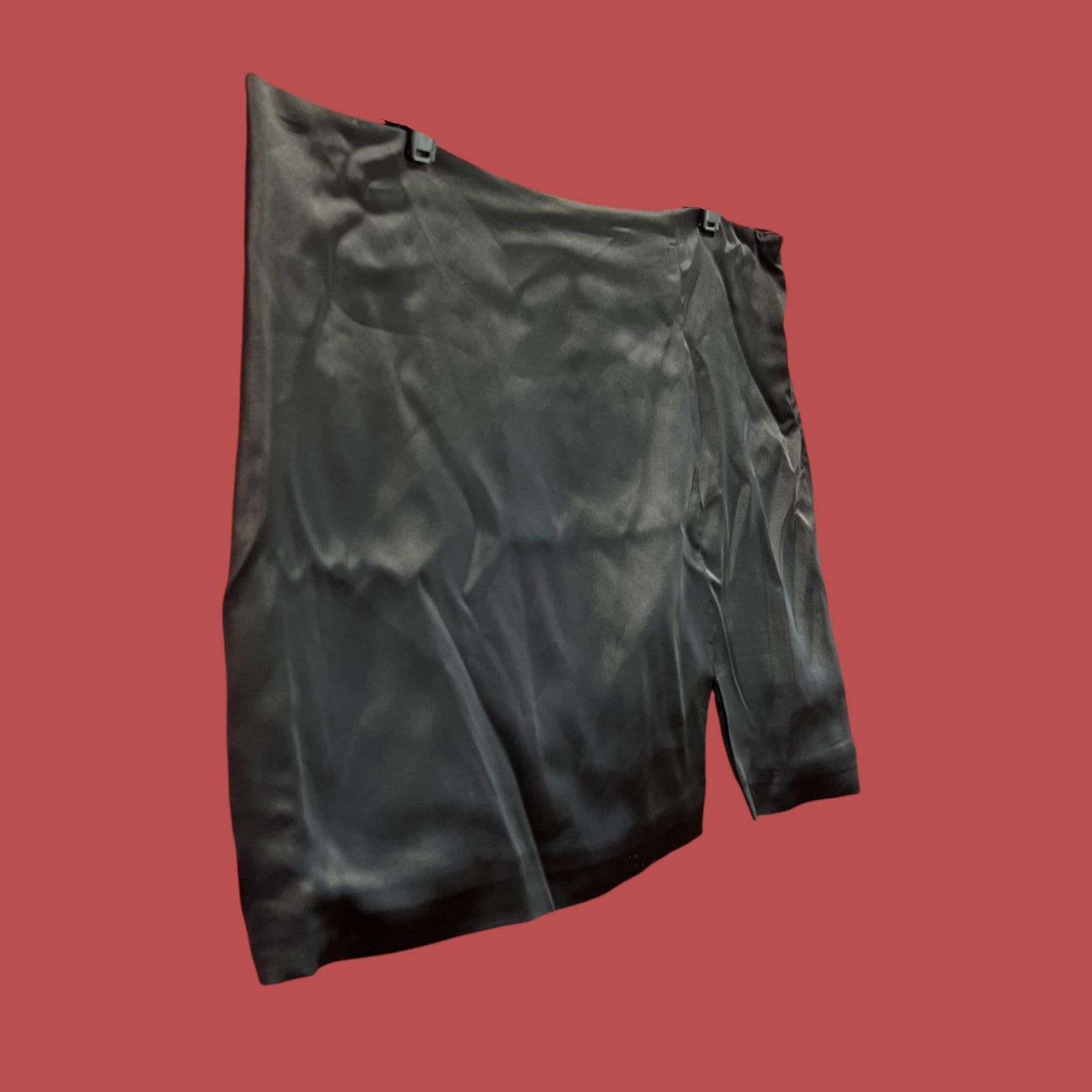 Other Wild Fable - Women's Notch - Front Satin Mini Skirt - Black Size 38" / US 16 / IT 52 - 12 Thumbnail