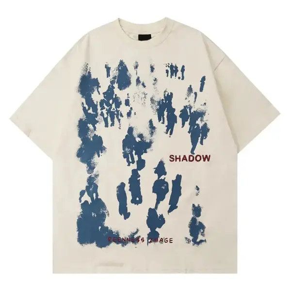 90s Design Hip Hop Shadow Printed T-Shirt y2k