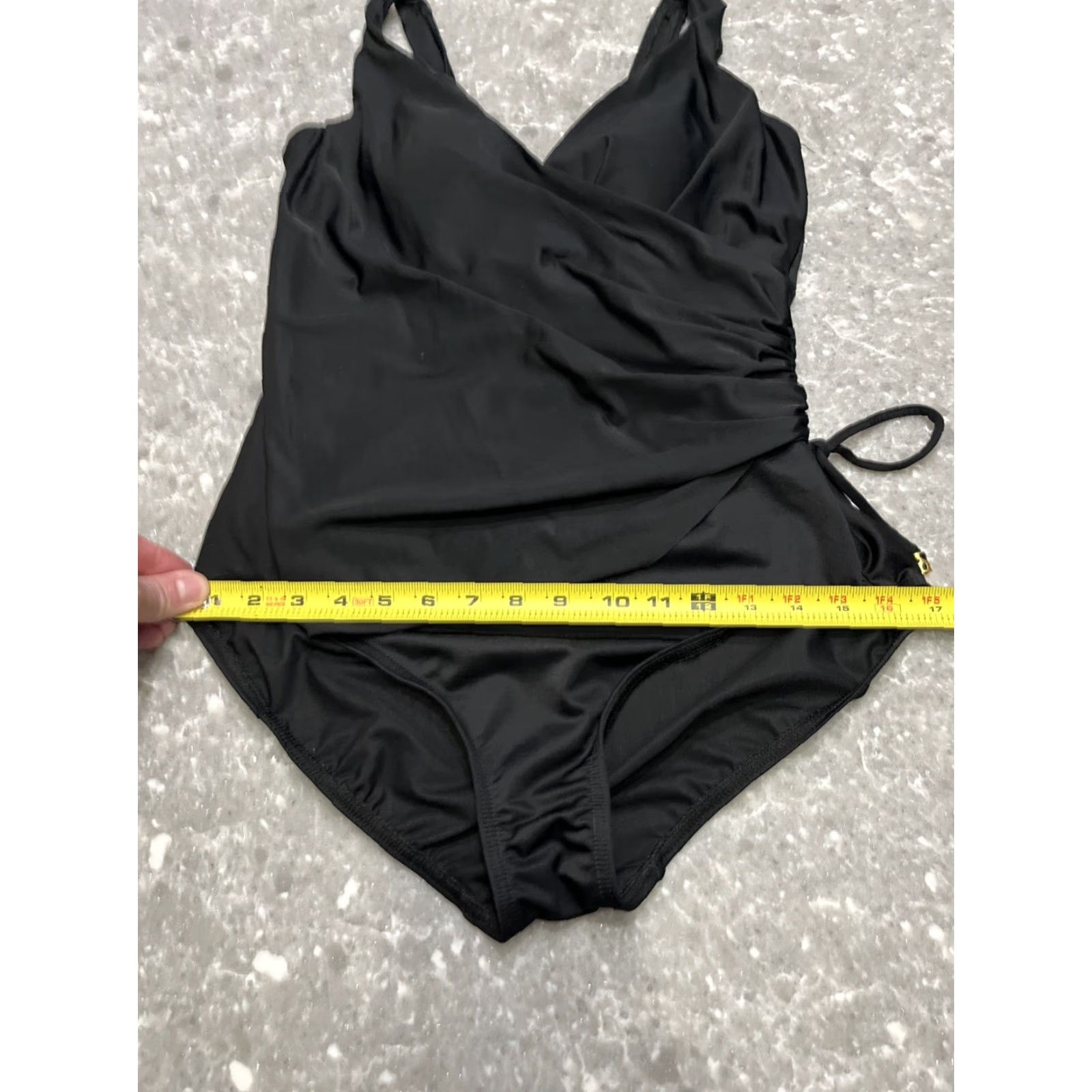 Vintage Miraclesuit One Piece Swimsuit Womens Razzle Dazzle Eclat Black 12 Stretch Size ONE SIZE - 4 Thumbnail